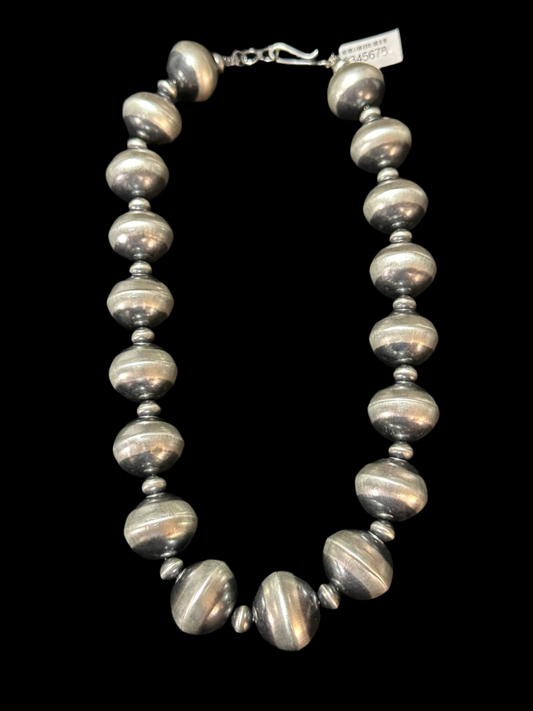 20" Handmade 22mm and 8mm Navajo Saucers by Tonisha Haley, Navajo
