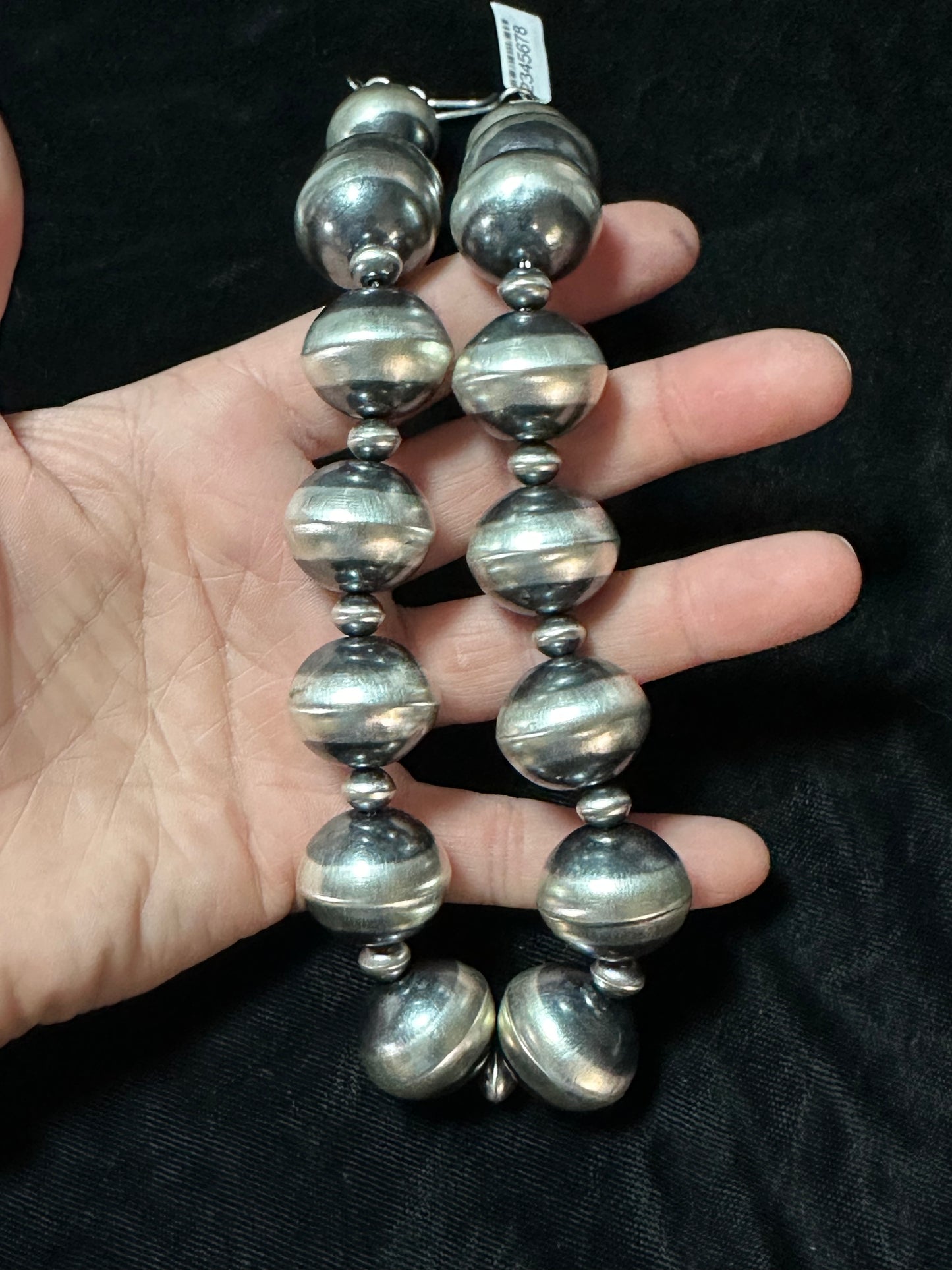 20" Handmade 22mm and 8mm Navajo Saucers by Tonisha Haley, Navajo