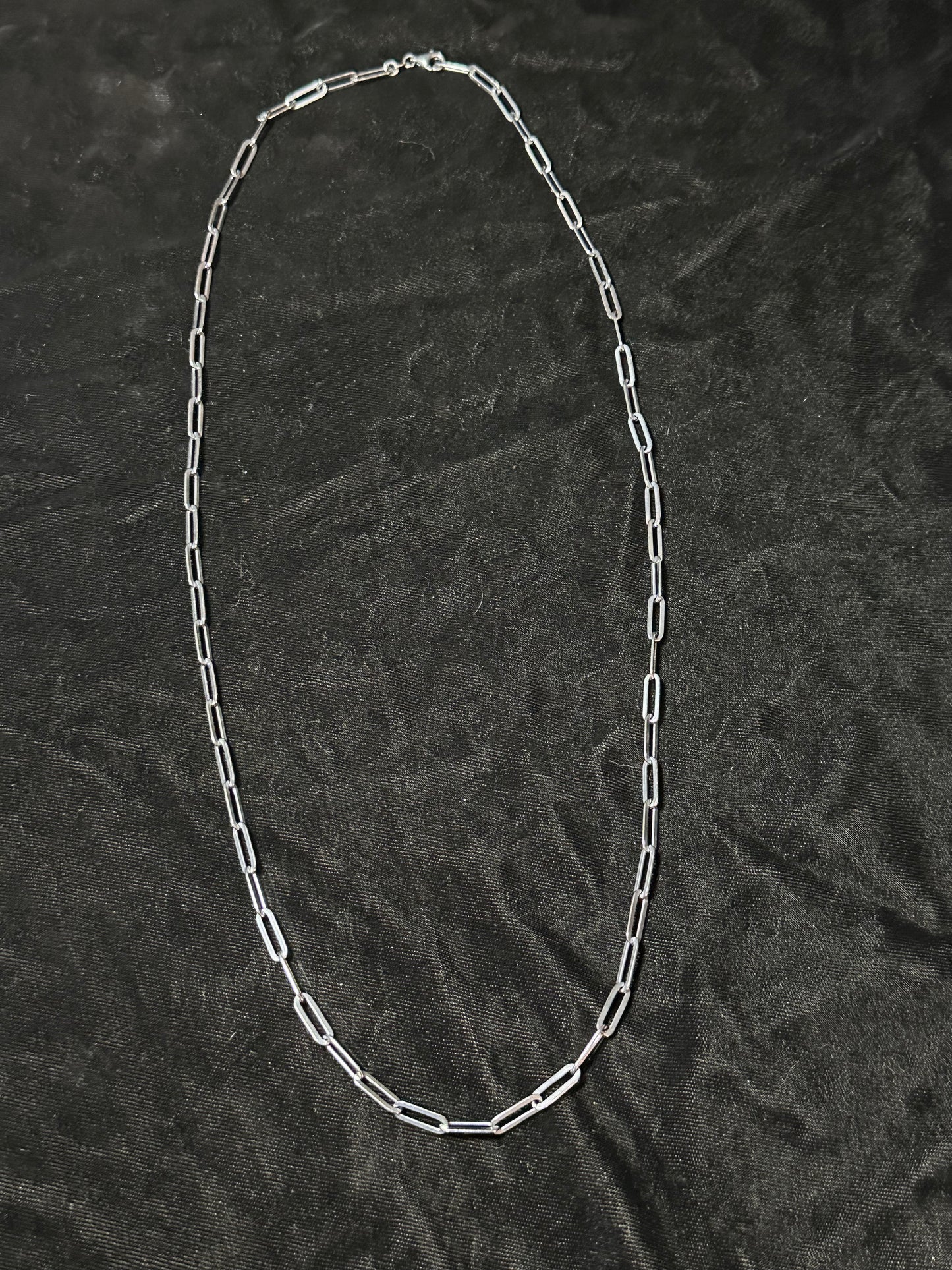 30" Dark Sterling Silver Paperclip Chain