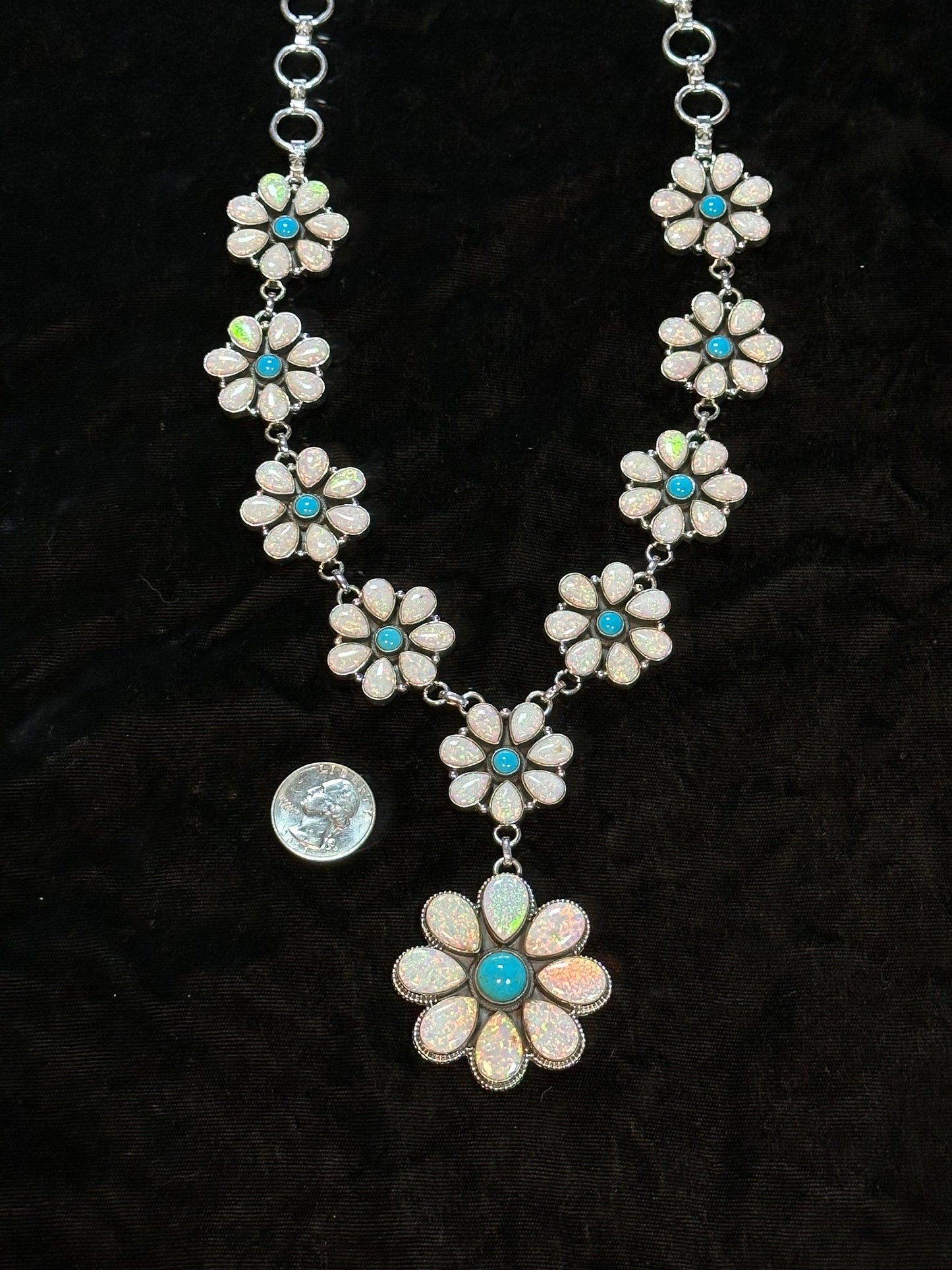24"+3" Opal and Sleeping Beauty Lariat by Zia