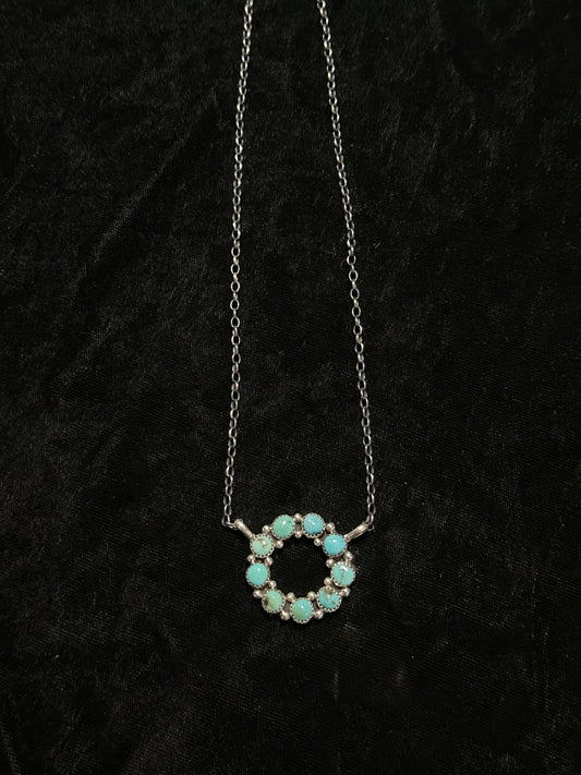 Turquoise Circle Necklace by Maxine Ramirez, Navajo