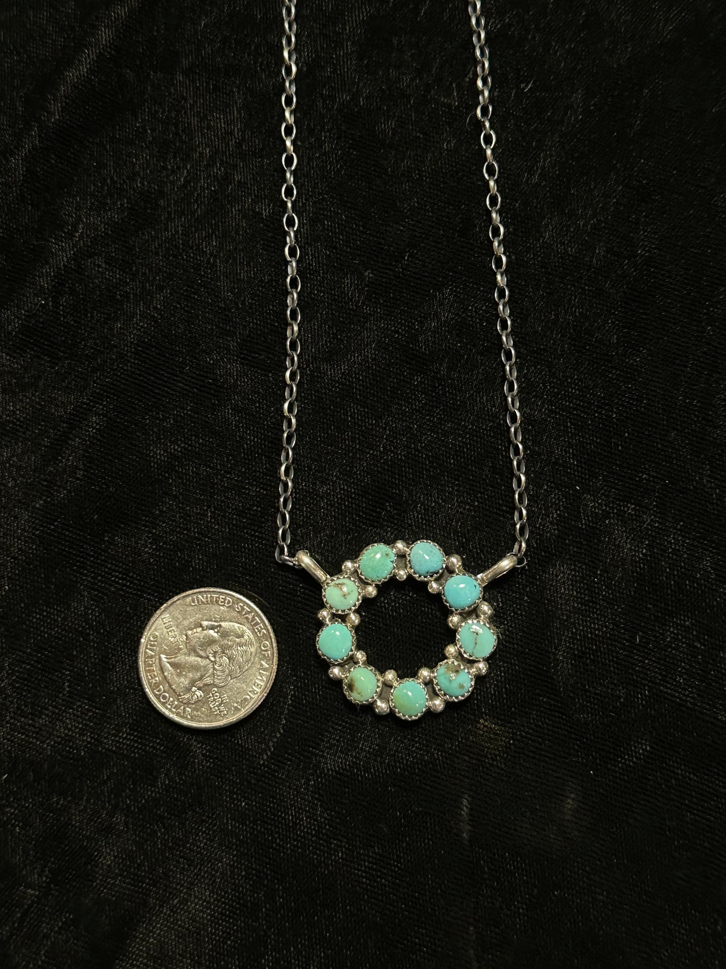 Turquoise Circle Necklace by Maxine Ramirez, Navajo