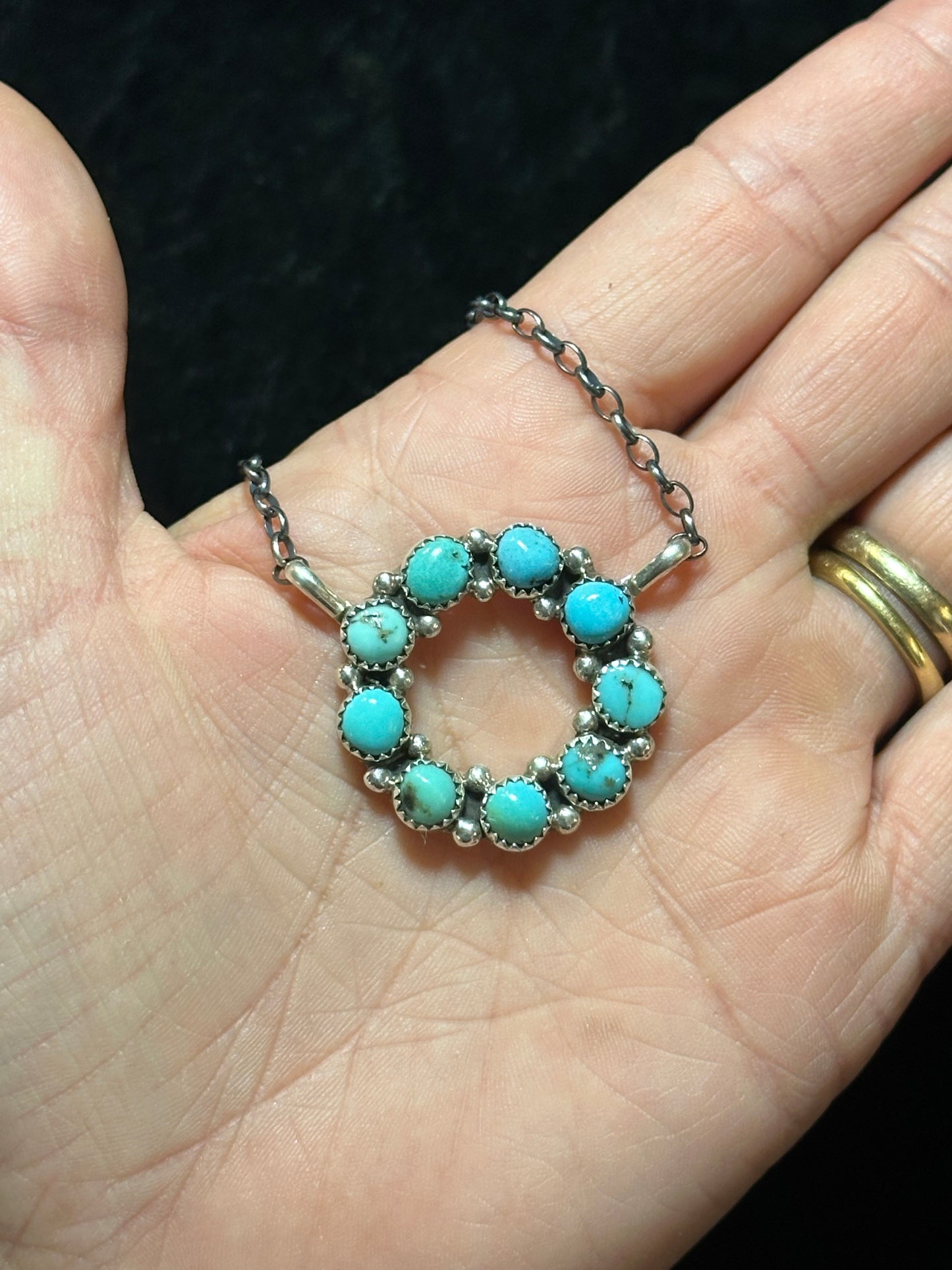 Turquoise Circle Necklace by Maxine Ramirez, Navajo