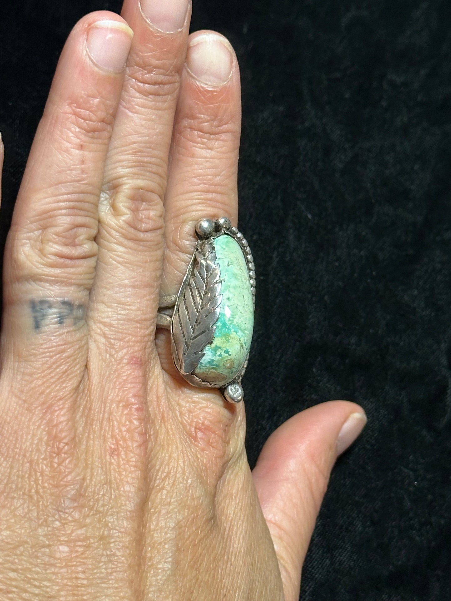 13.0 Vintage Cripple Creek Turquoise Ring