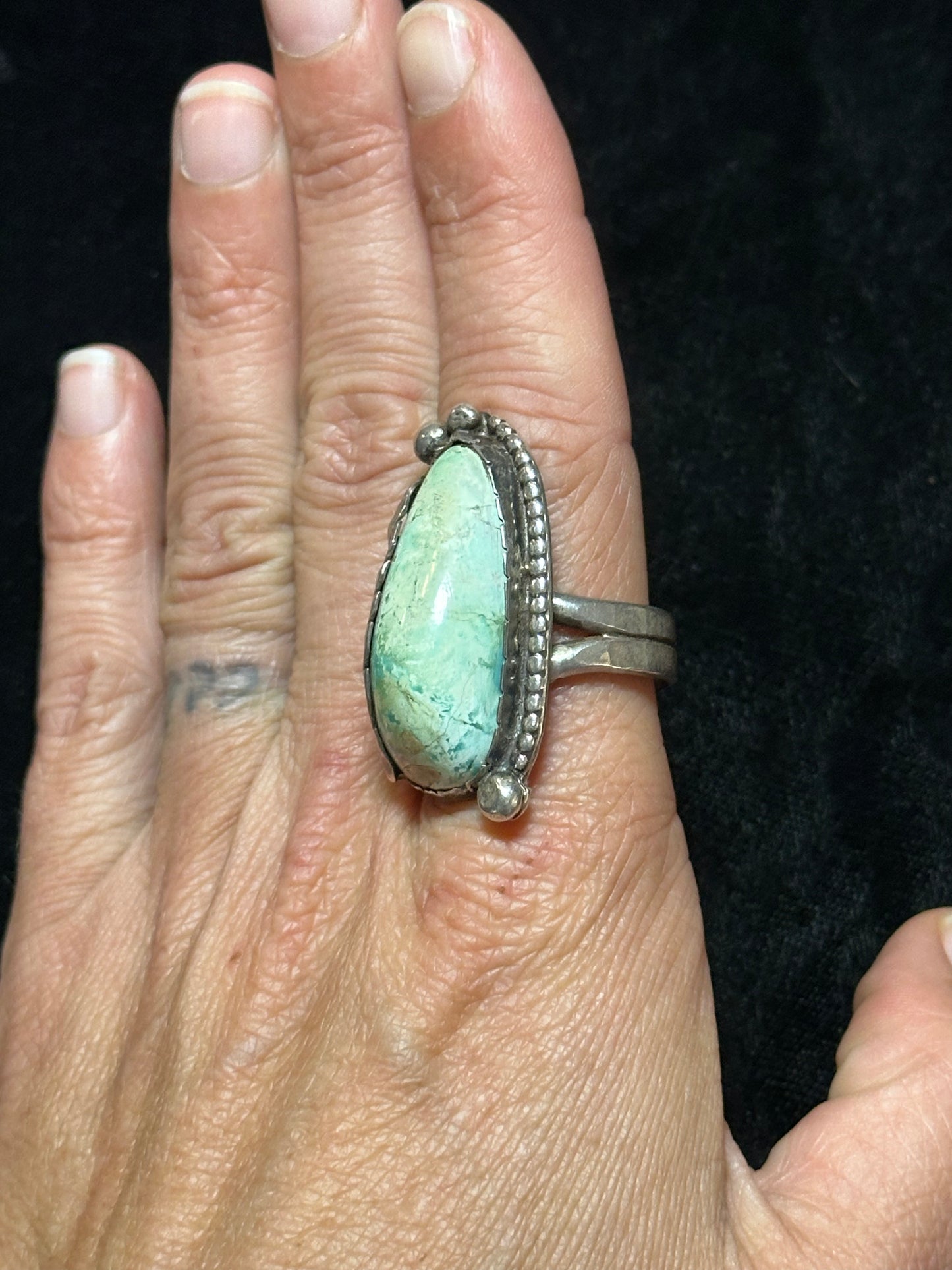 13.0 Vintage Cripple Creek Turquoise Ring