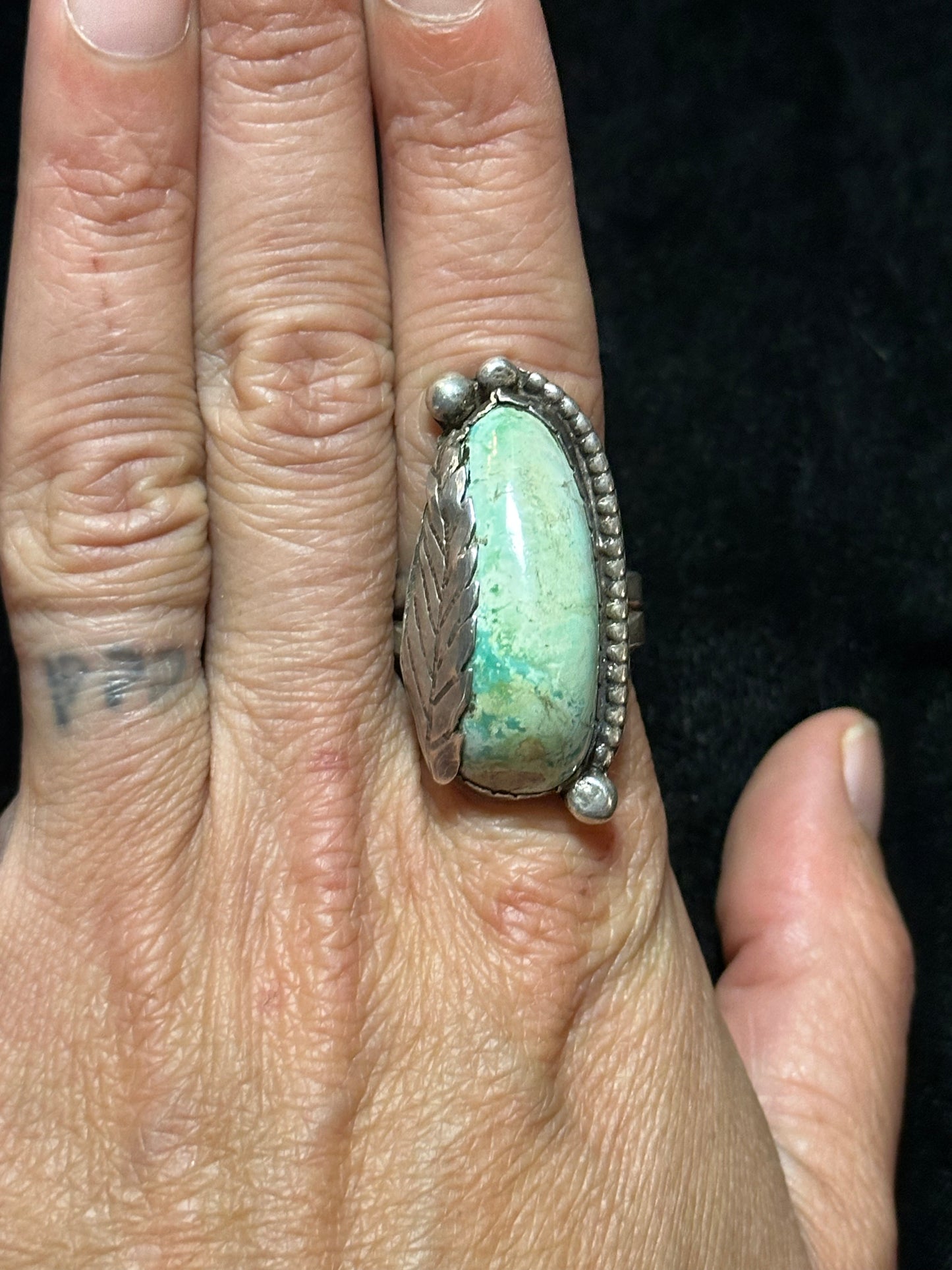 13.0 Vintage Cripple Creek Turquoise Ring