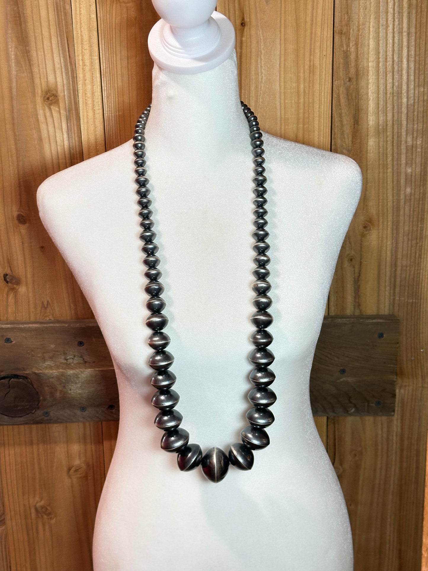 38" 11mm-35mm Navajo Pearls Necklace by Austin Haley, Navajo