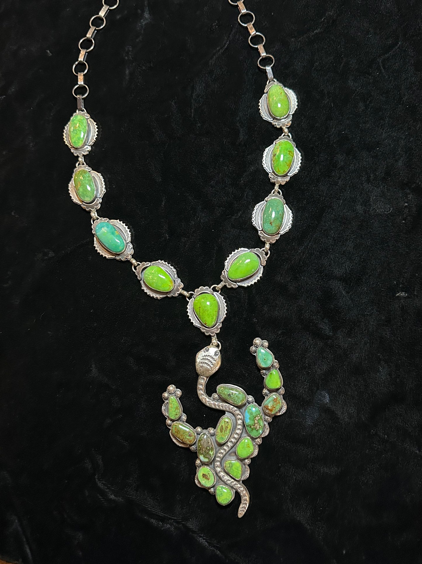 Pixie Turquoise Lariat by Tim Vandever, Navajo