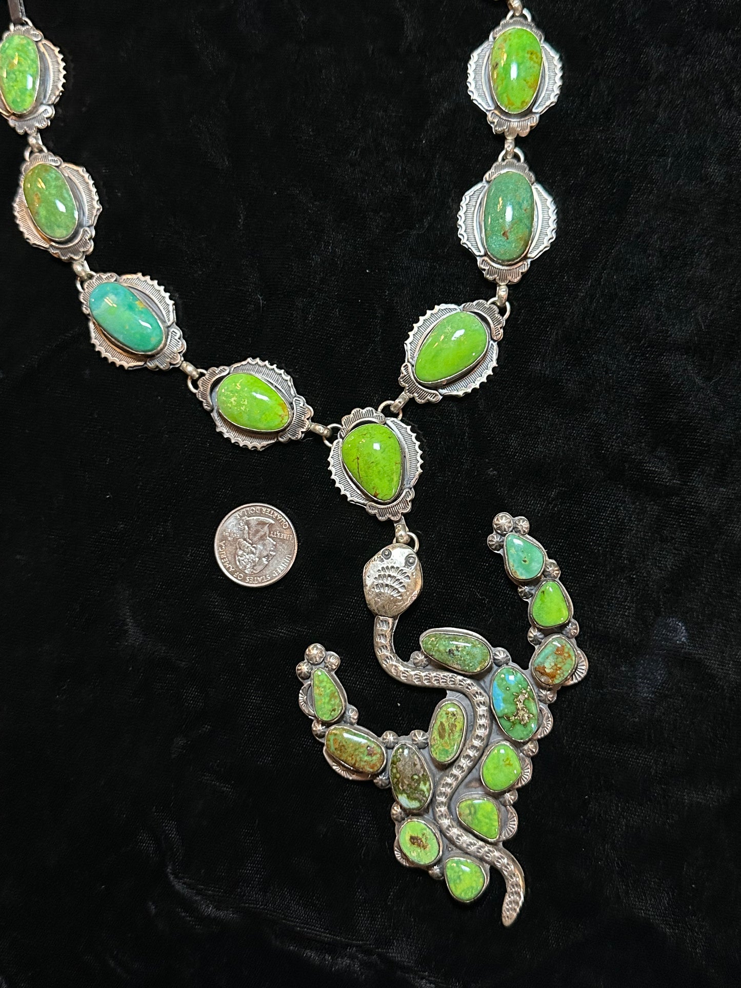 Pixie Turquoise Lariat by Tim Vandever, Navajo
