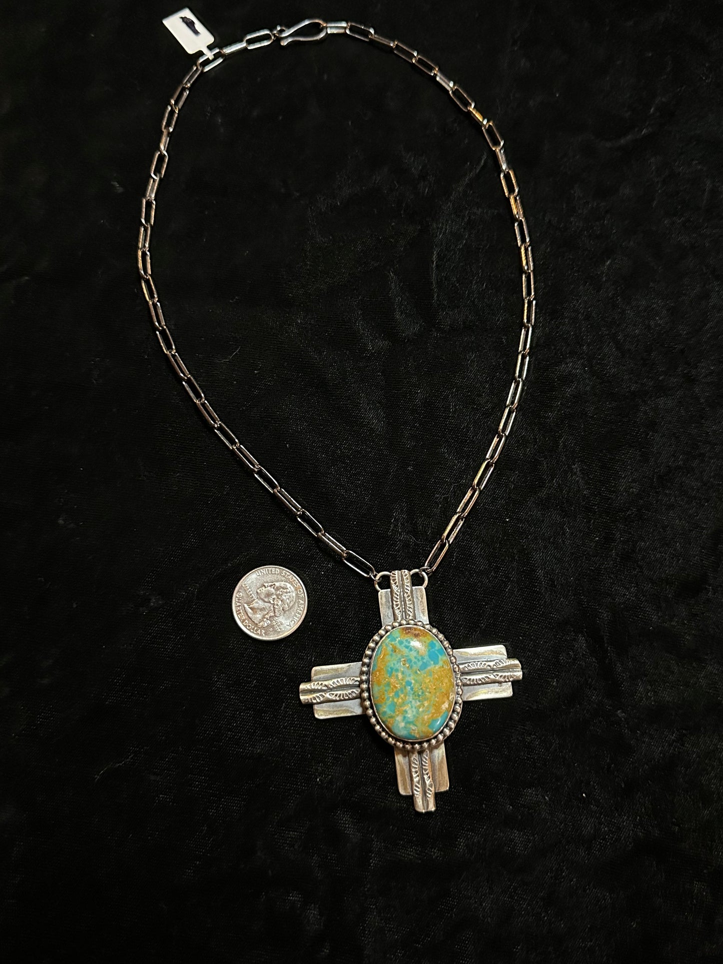 Kingman 20” Zia Necklace by Calvin Delgarito, Navajo