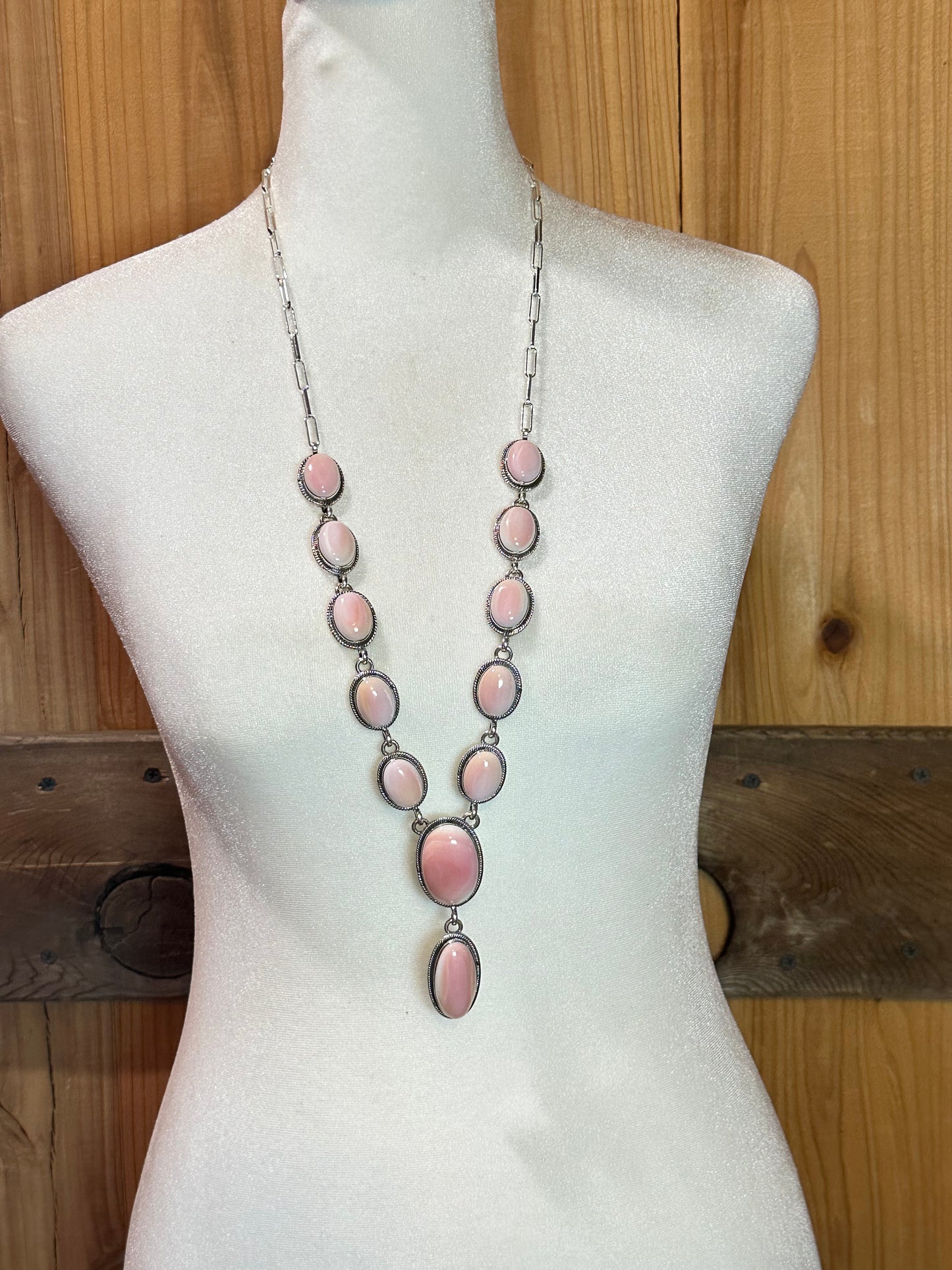 28" Pink Conch Shell Lariat by Zia