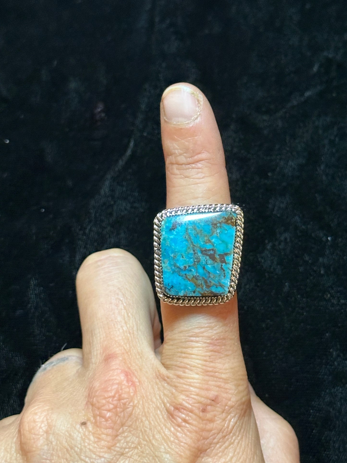 8.0 Turquoise Ring by Greg Yazzie, Navajo