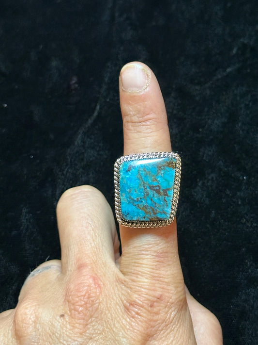 8.0 Turquoise Ring by Greg Yazzie, Navajo