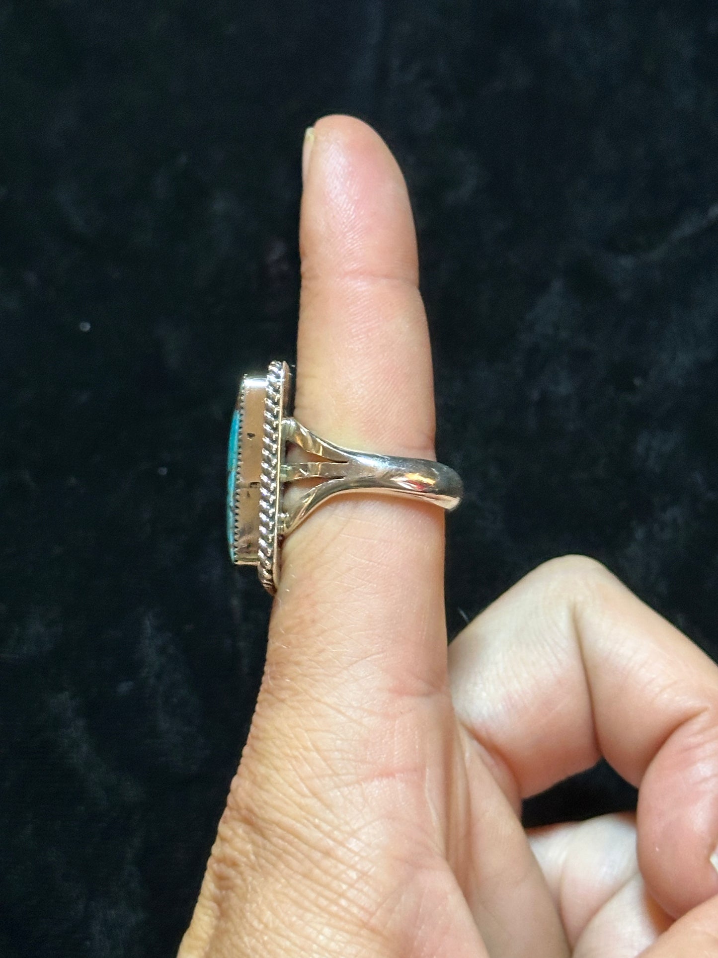 8.0 Turquoise Ring by Greg Yazzie, Navajo