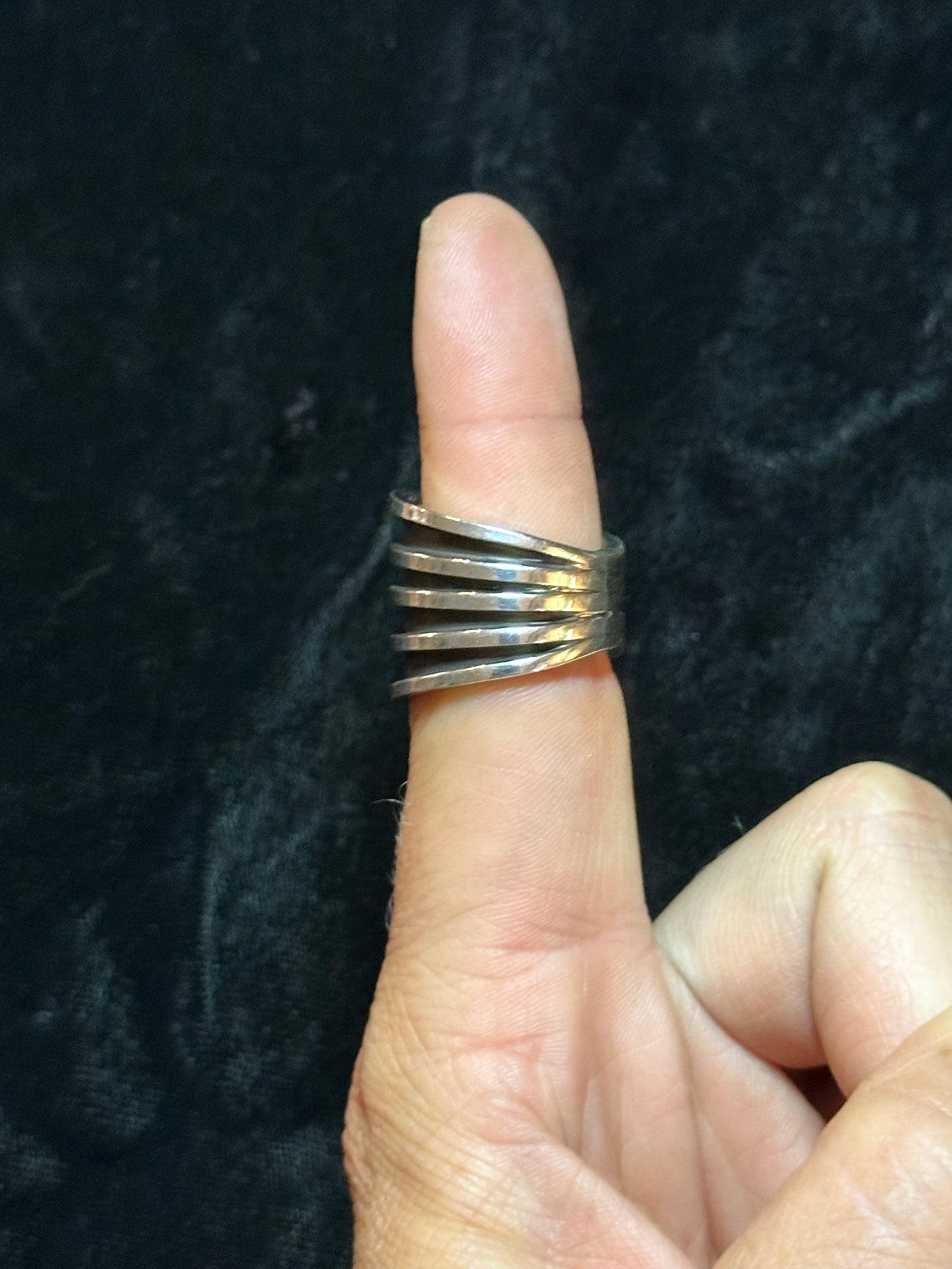 Sterling Silver Abstract Ring by Tom Hawk, Navajo