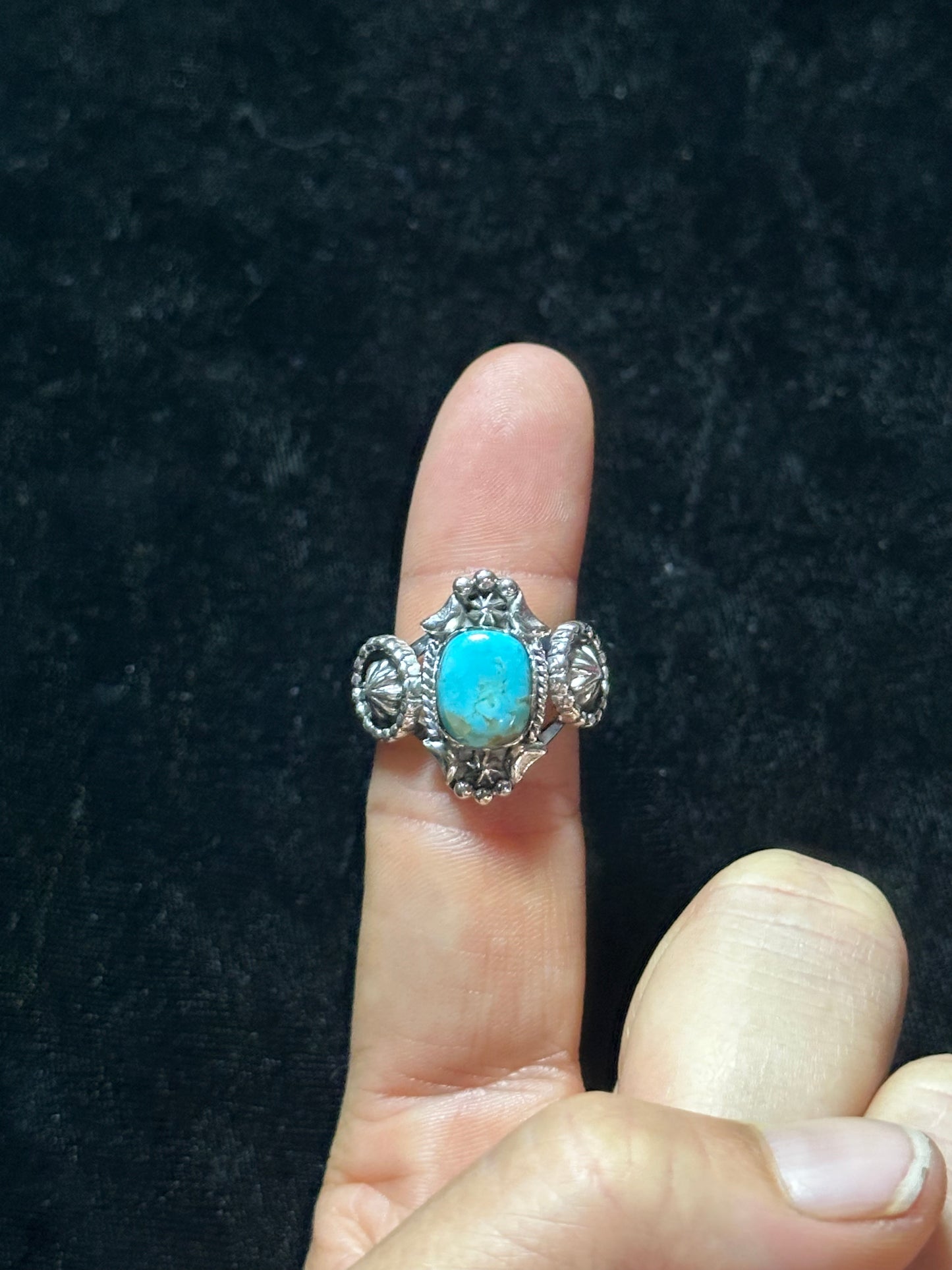 Turquoise Stardrop Ring by G. Francisco, Navajo