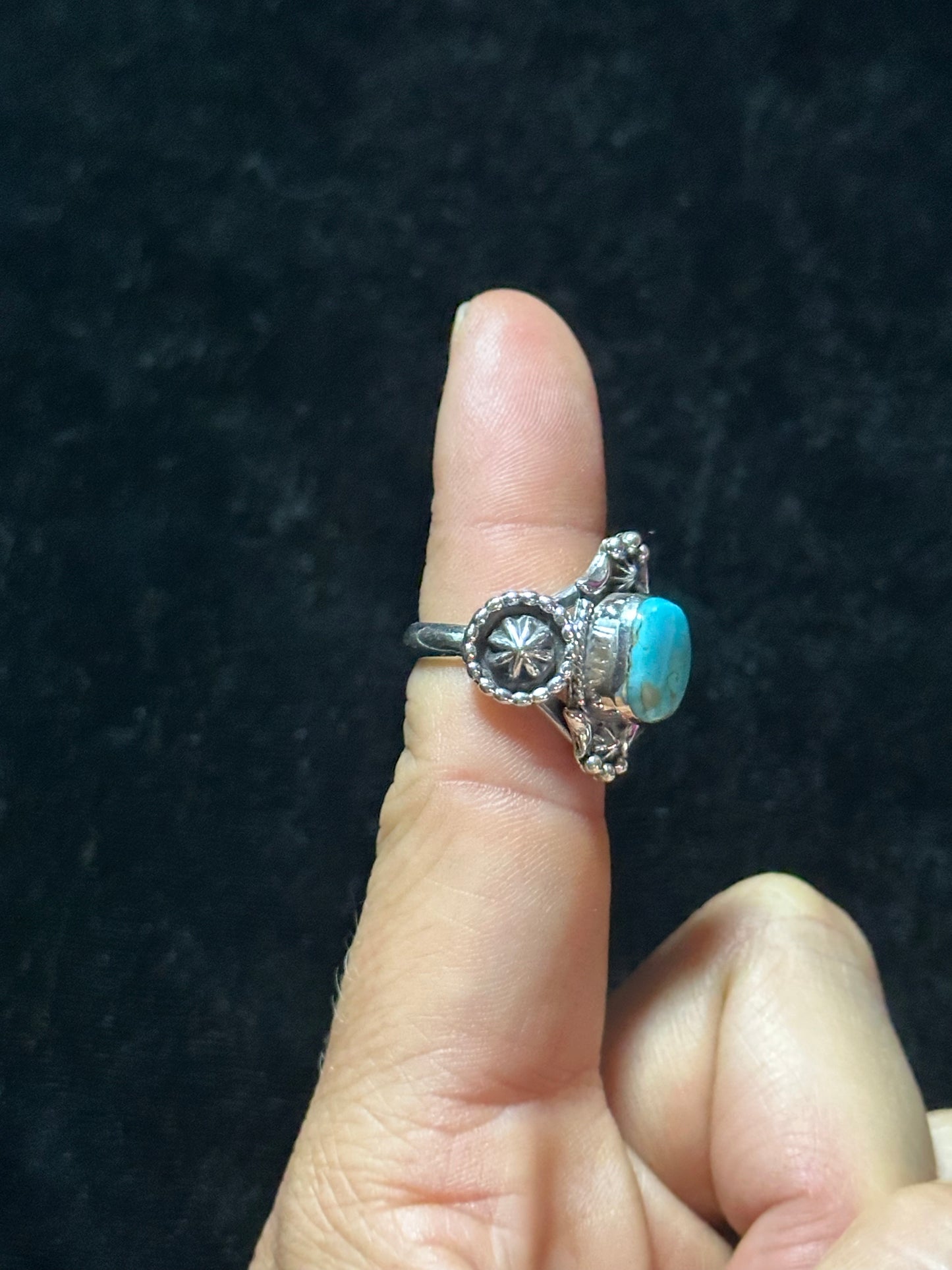 Turquoise Stardrop Ring by G. Francisco, Navajo