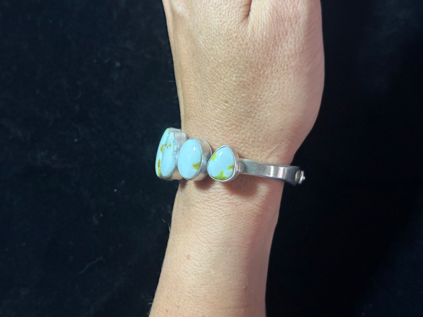 6 1/2" Seven Stone Palomino Turquoise Cuff by Tom Lewis, Navajo