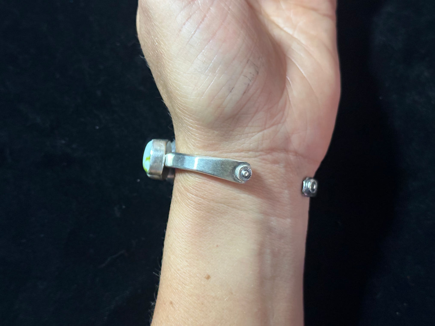 6 1/2" Seven Stone Palomino Turquoise Cuff by Tom Lewis, Navajo