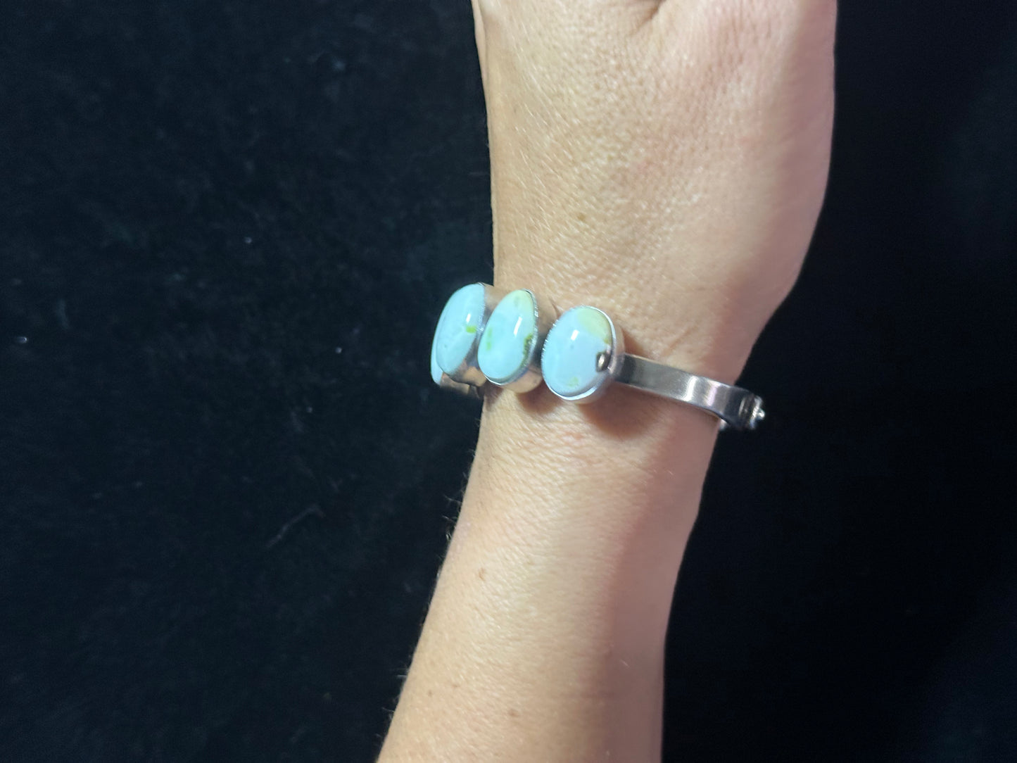 6 1/2" Palomino Turquoise Cuff with 7 Stones by Tom Lewis, Navajo