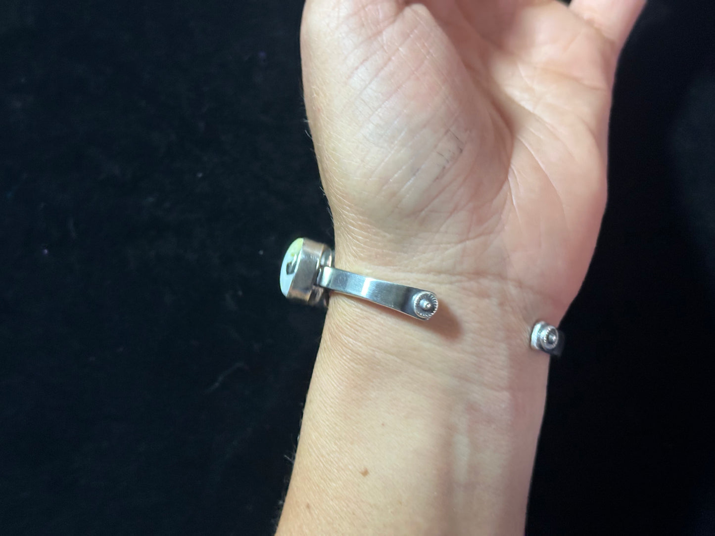6 1/2" Palomino Turquoise Cuff with 7 Stones by Tom Lewis, Navajo