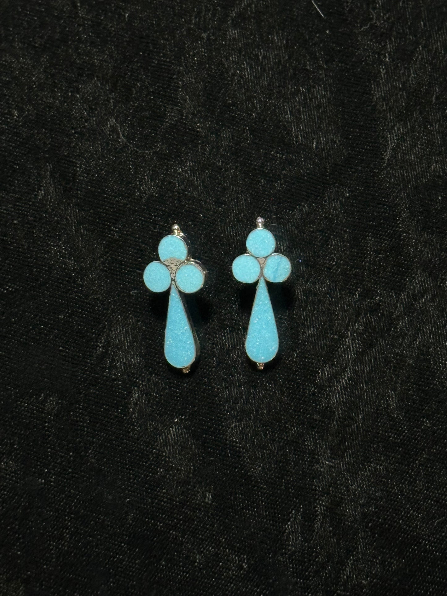 Turquoise Post Earrings by Bryant & Vivianita Othole, Zuni