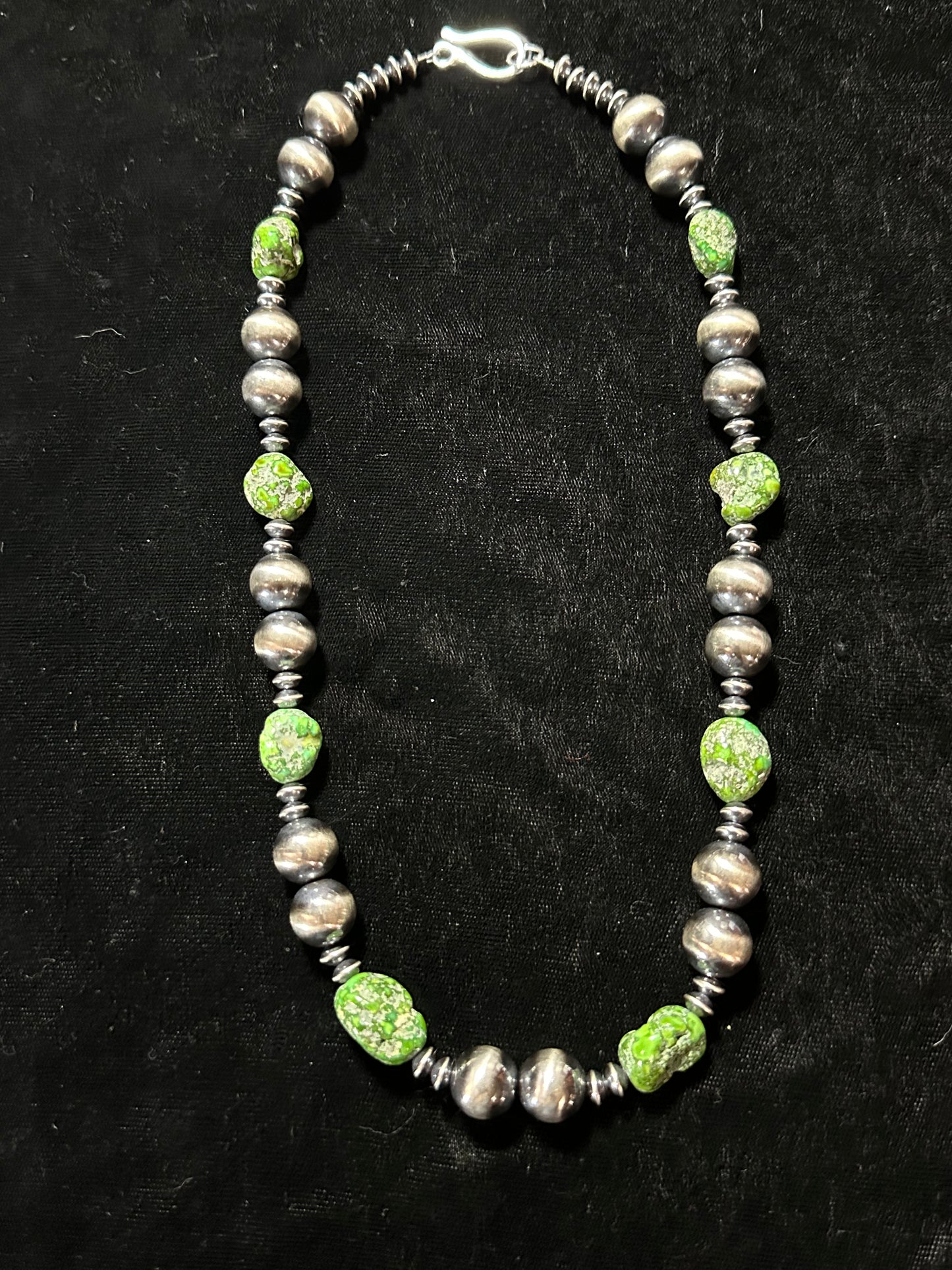 20" 12mm Navajo Pearls 5mm Disk Pearls with Sonoran Gold