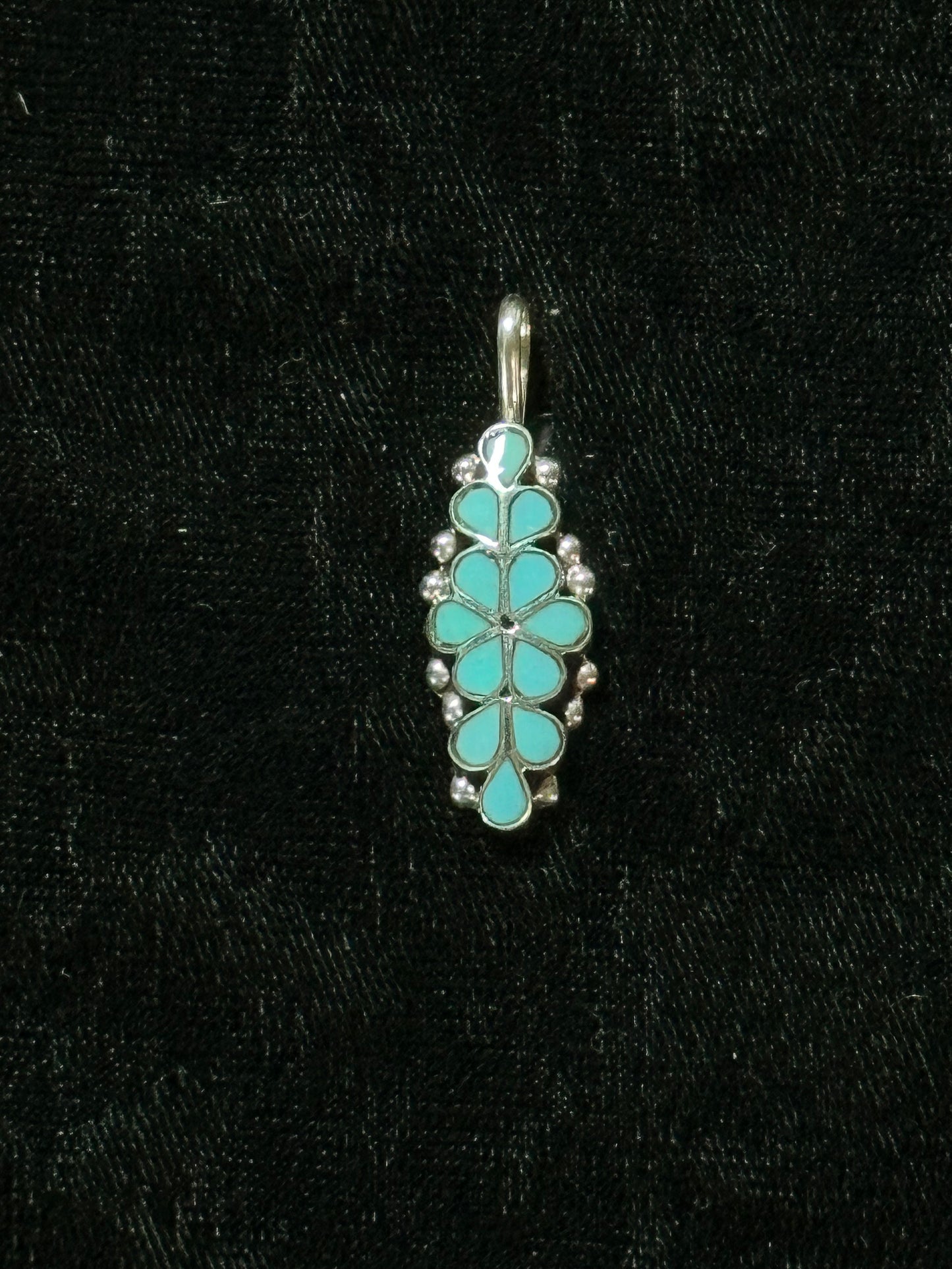 Turquoise Pendant with 4mm Bale by Bernadette Hattie, Zuni