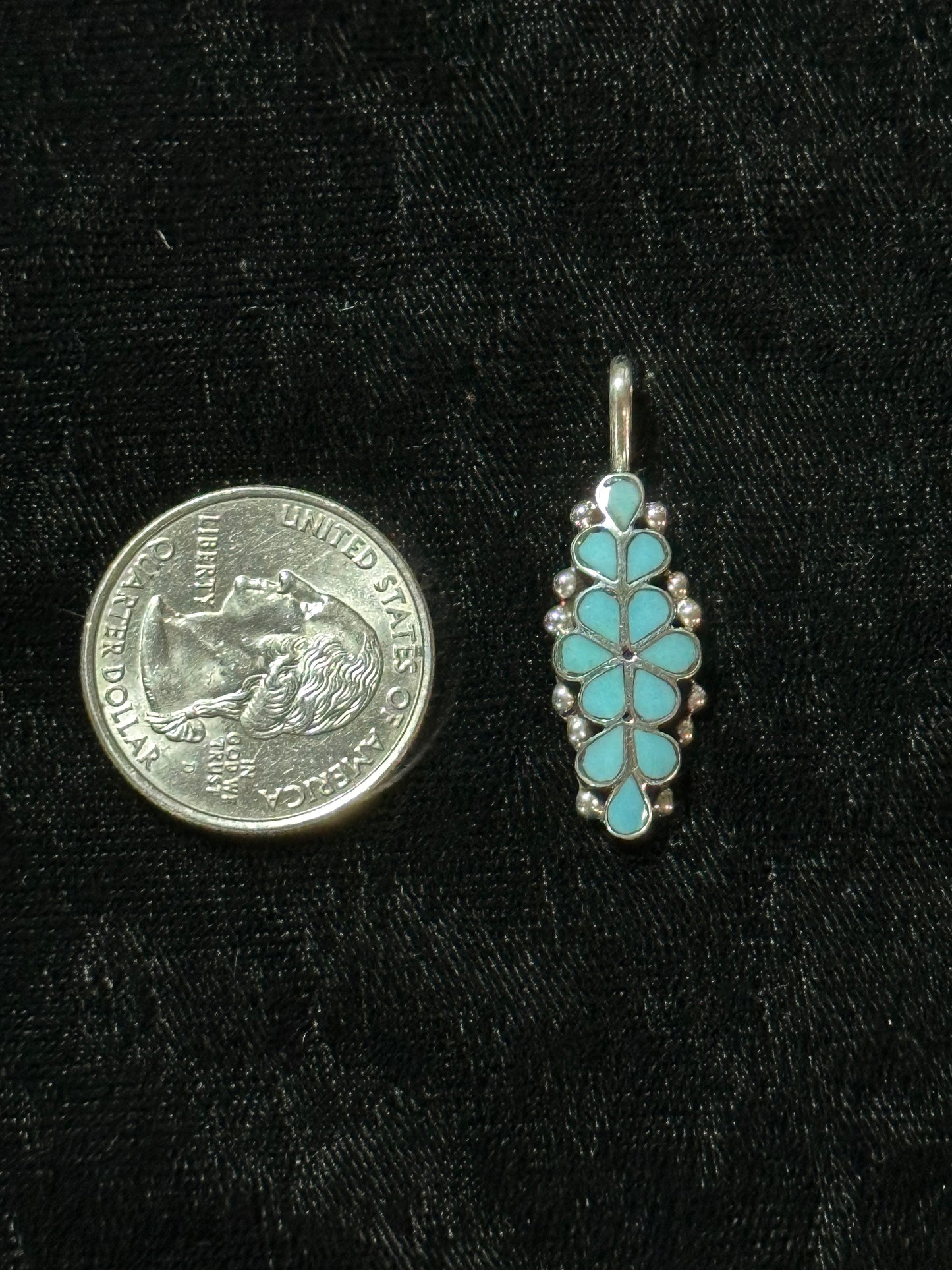 Turquoise Pendant with 4mm Bale by Bernadette Hattie, Zuni