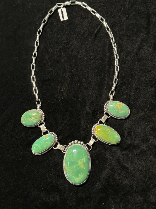 Royston Turquoise Necklace by John Nelson, Navajo