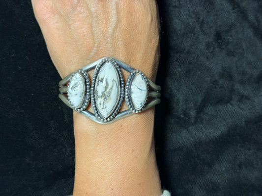 White Buffalo Cuff By Boyd Ashley, Navajo