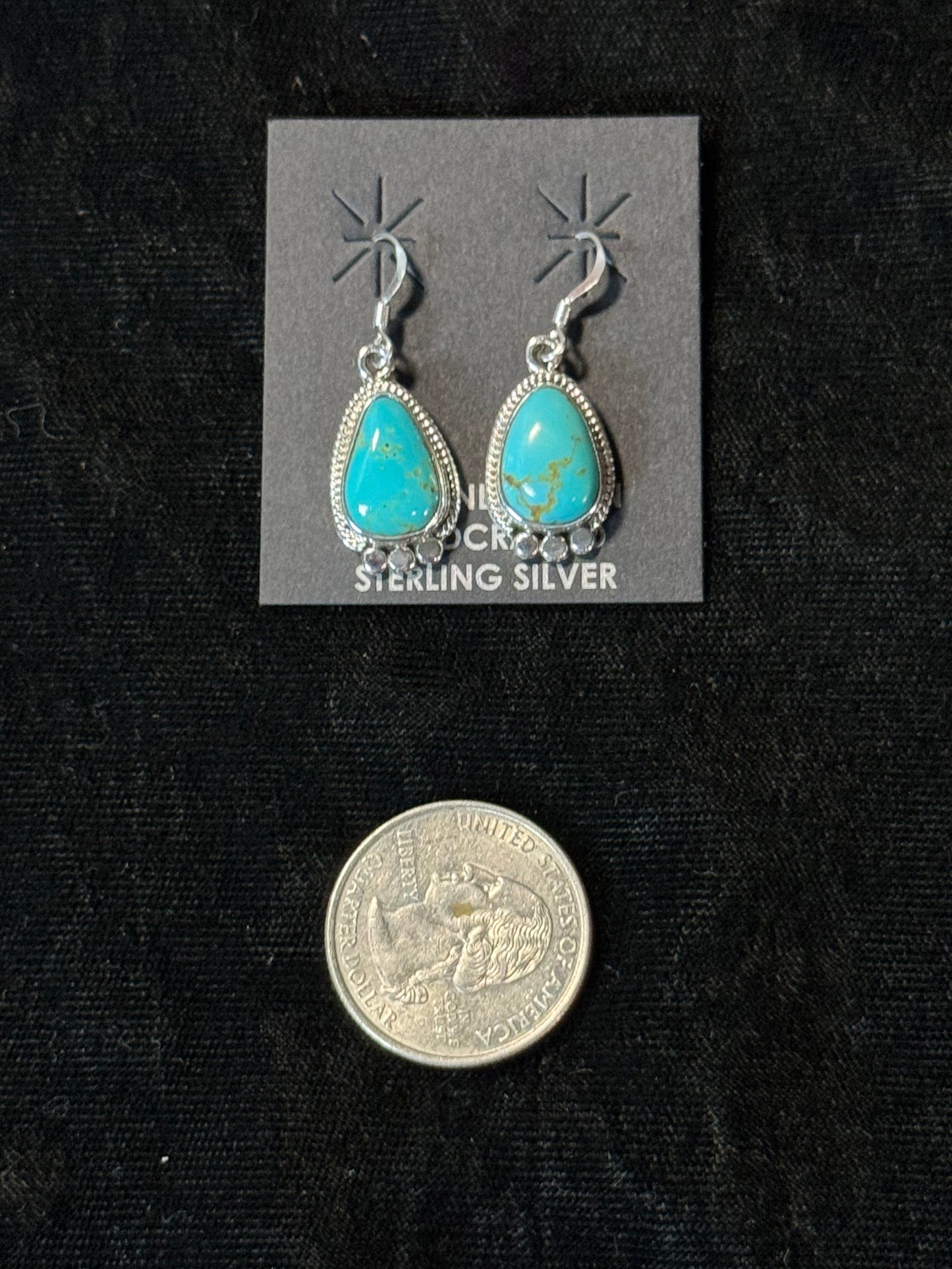 Turquoise Dangle Earrings by Sharon McCarthy, Navajo