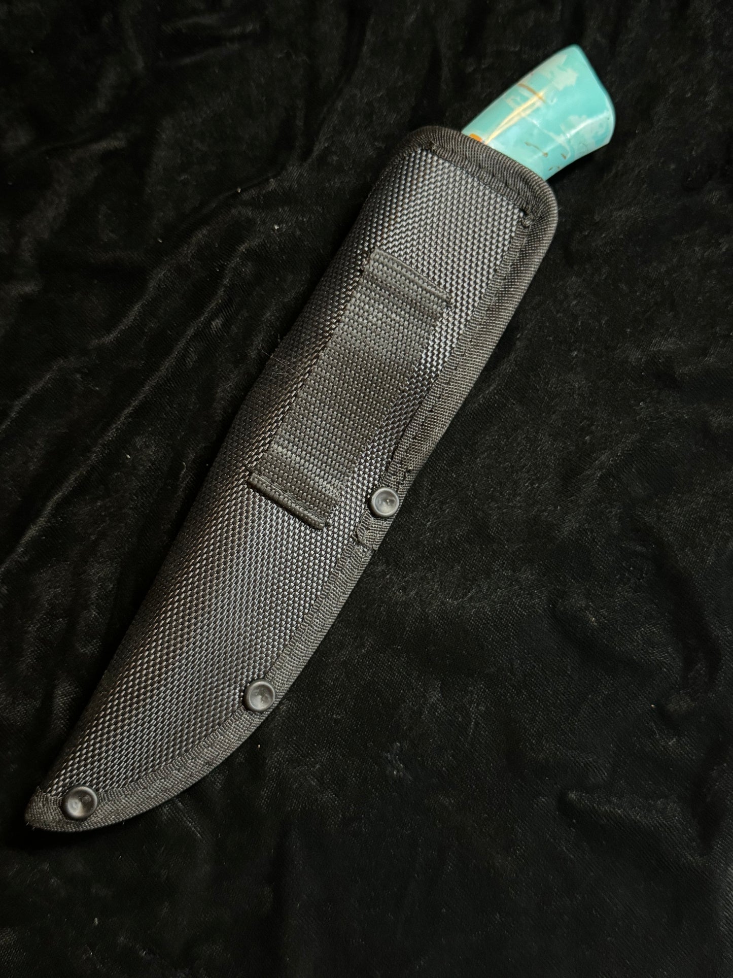 Stainless Steel Knife with Turquoise Inlay Handle