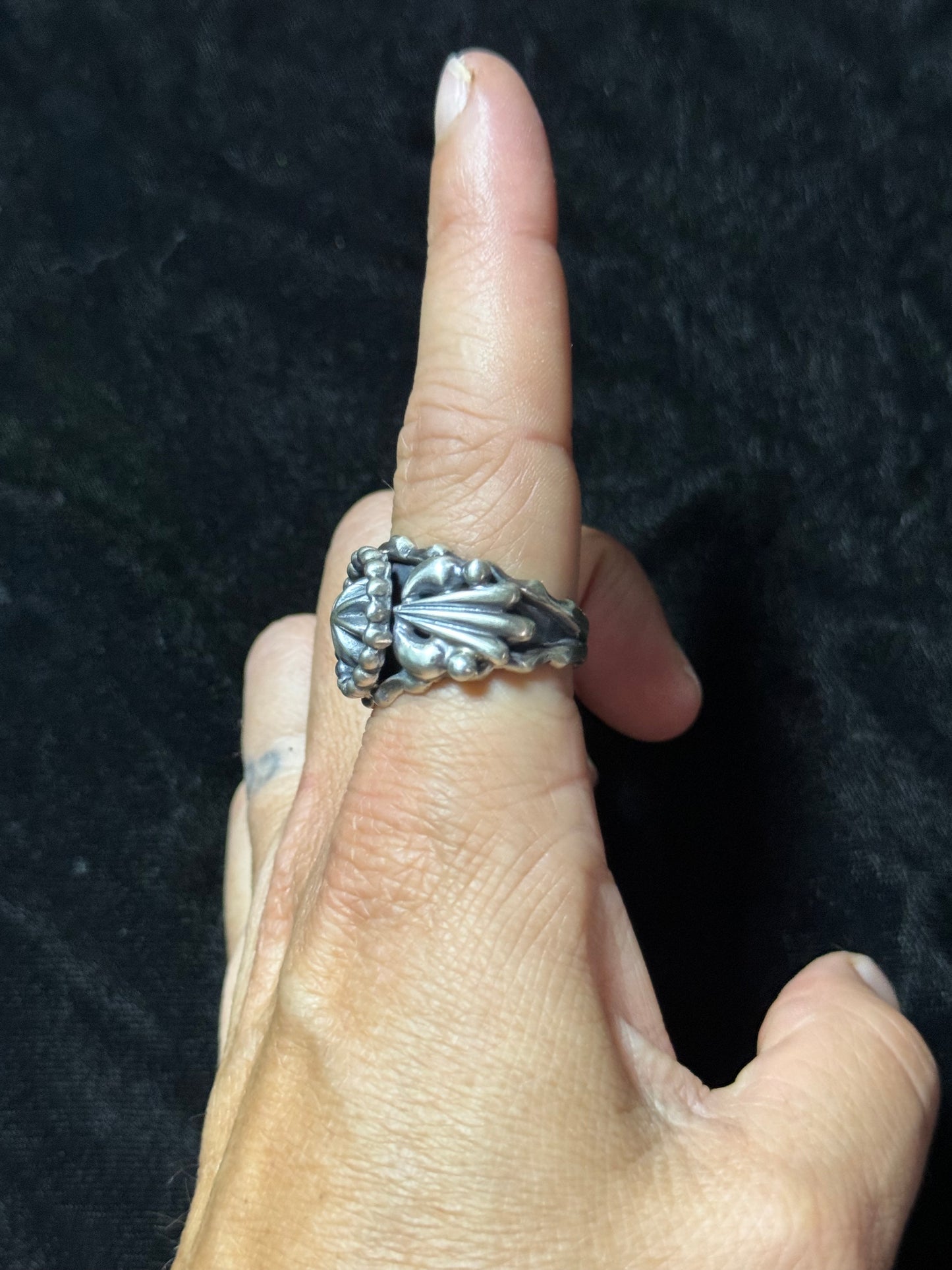 Heavy Sterling Silver Ring by Genevieve Francisco, Navajo