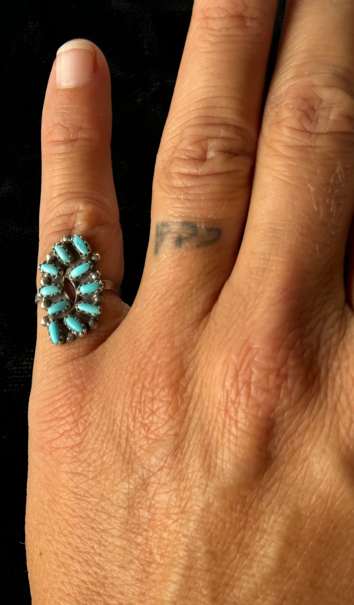 5.0 Dainty Multi-Stone Turquoise Ring by Tamara Benally, Navajo