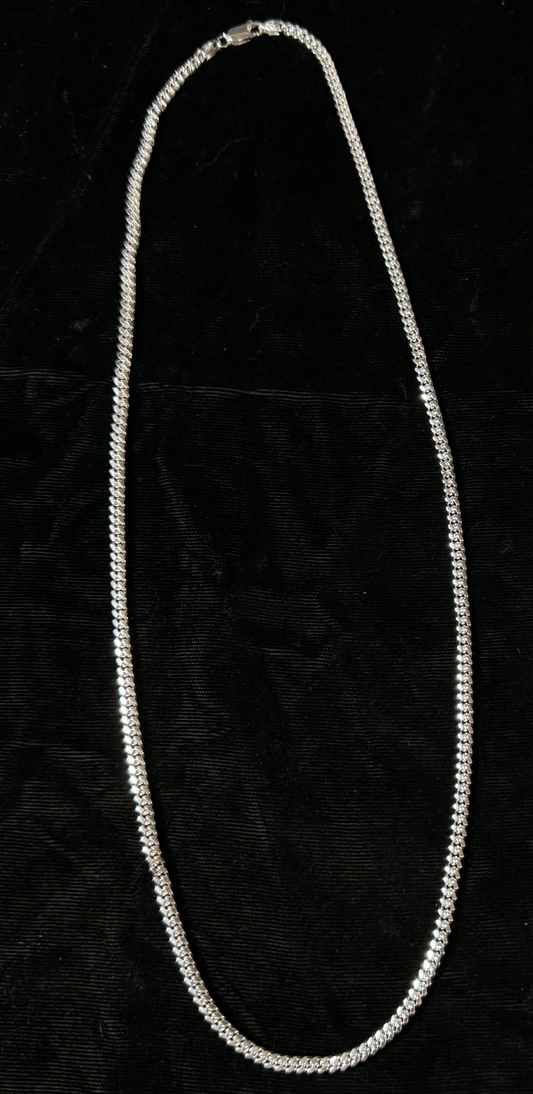 24" Italian Made Sterling Silver Curb Chain