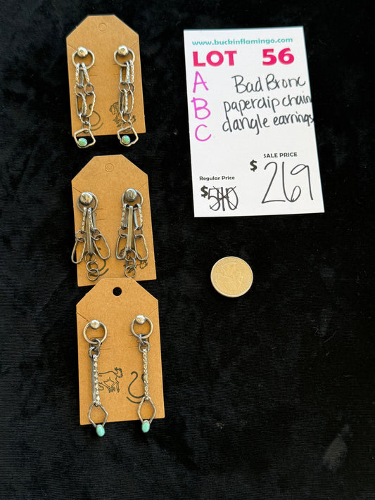 LOT 56 B 2/22 BAD BRONC EARRINGS