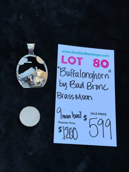 LOT 80 2/22 Buffalonghorn Silver with Gold Pendant by Bad Bronc