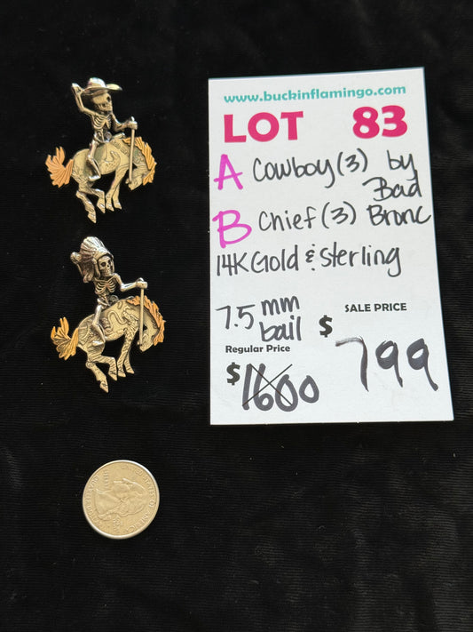 LOT 83 A 3/1 Bad Bronc Buckin Horse Cowboy