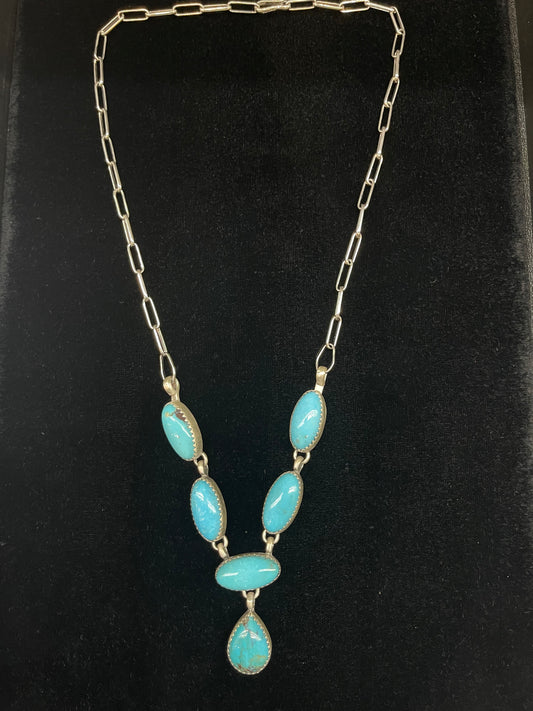 21"+2" Kingman Turquoise Lariat Style Necklace by Zia