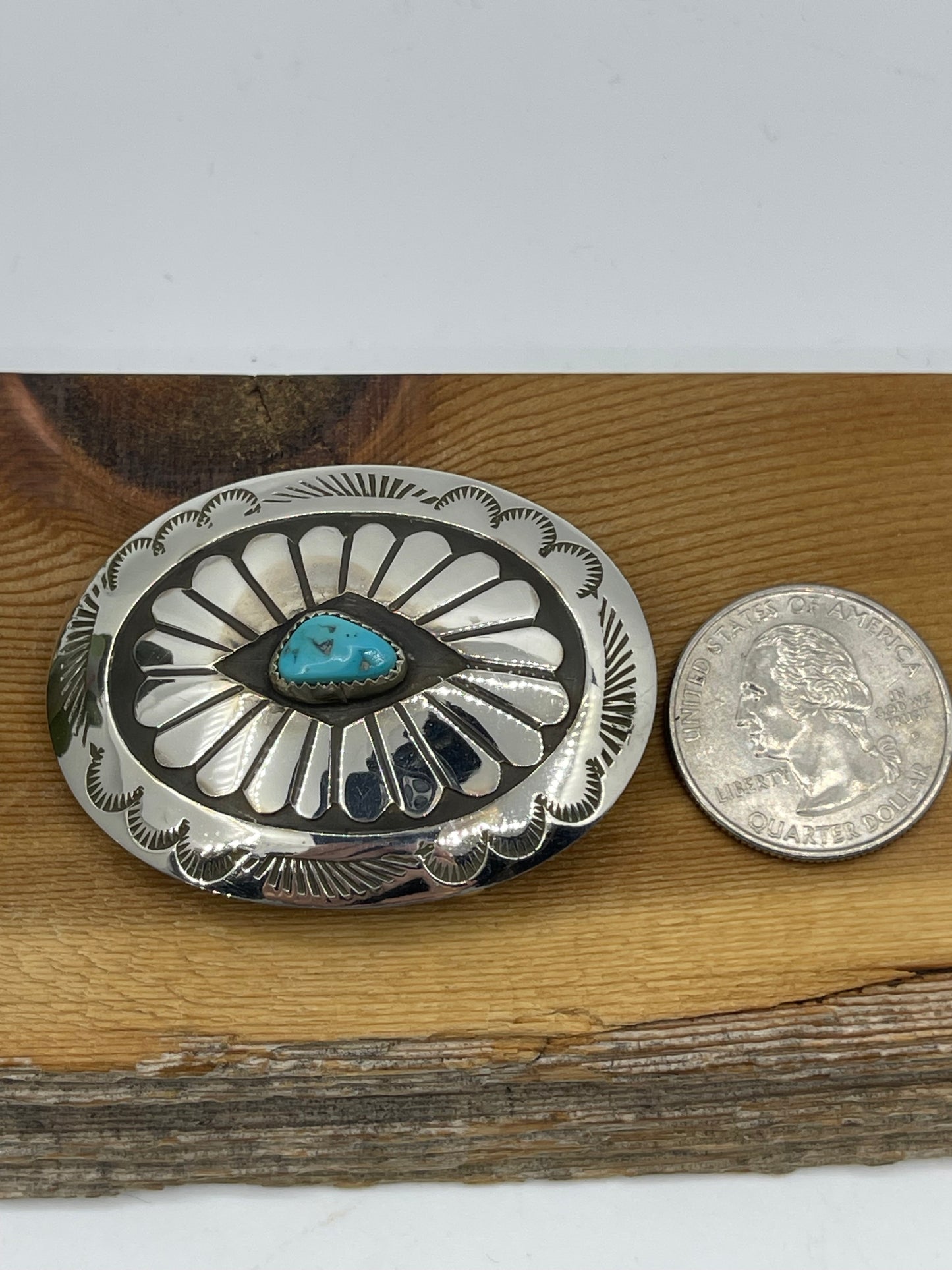 Mini Turquoise Buckle with Turquoise by Jolene Begay, Navajo