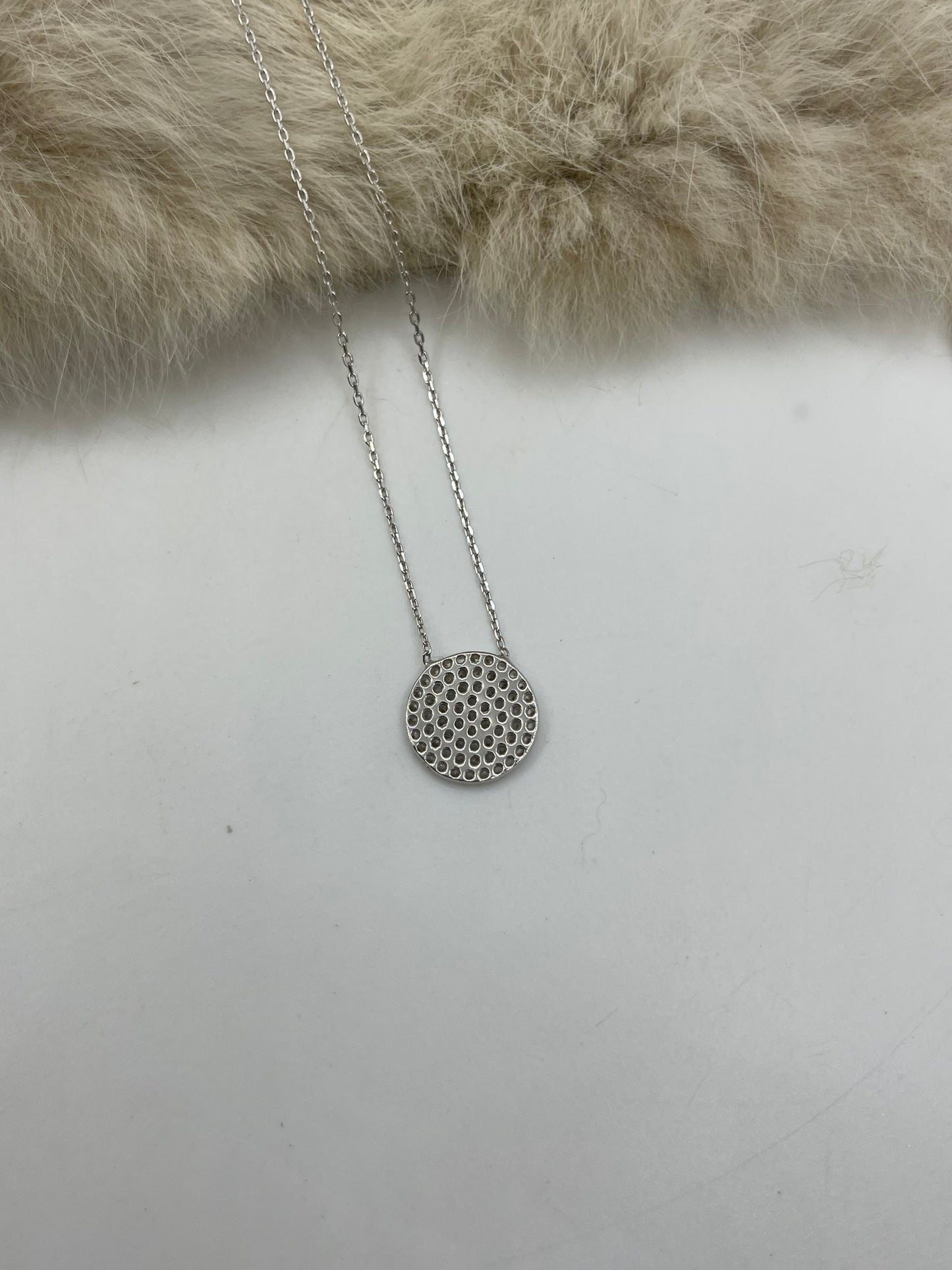 16”+2” Extender Cubic Zirconia & Sterling Necklace