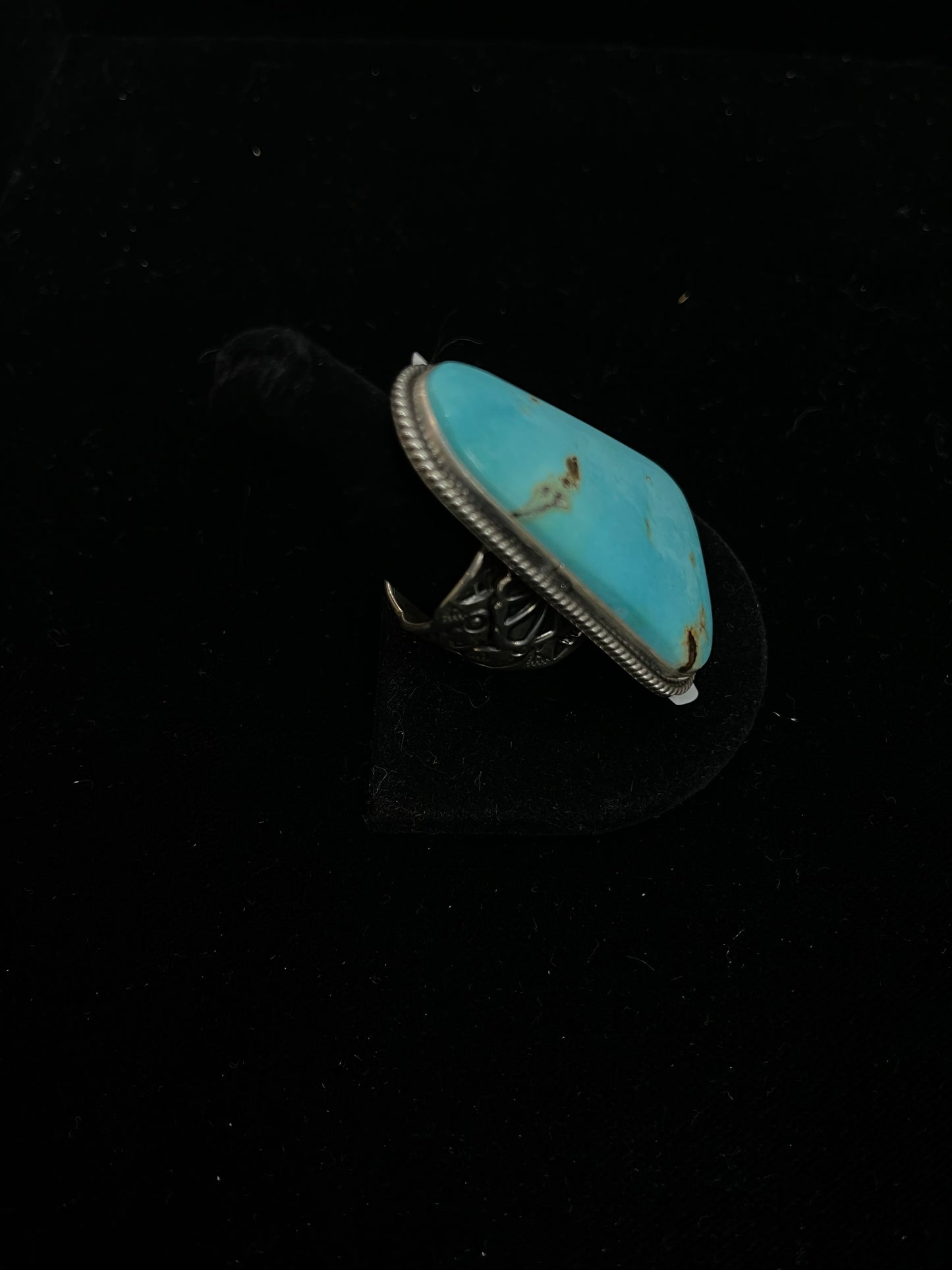 10.0 Turquoise Triangle Ring by D.Cadman, Navajo