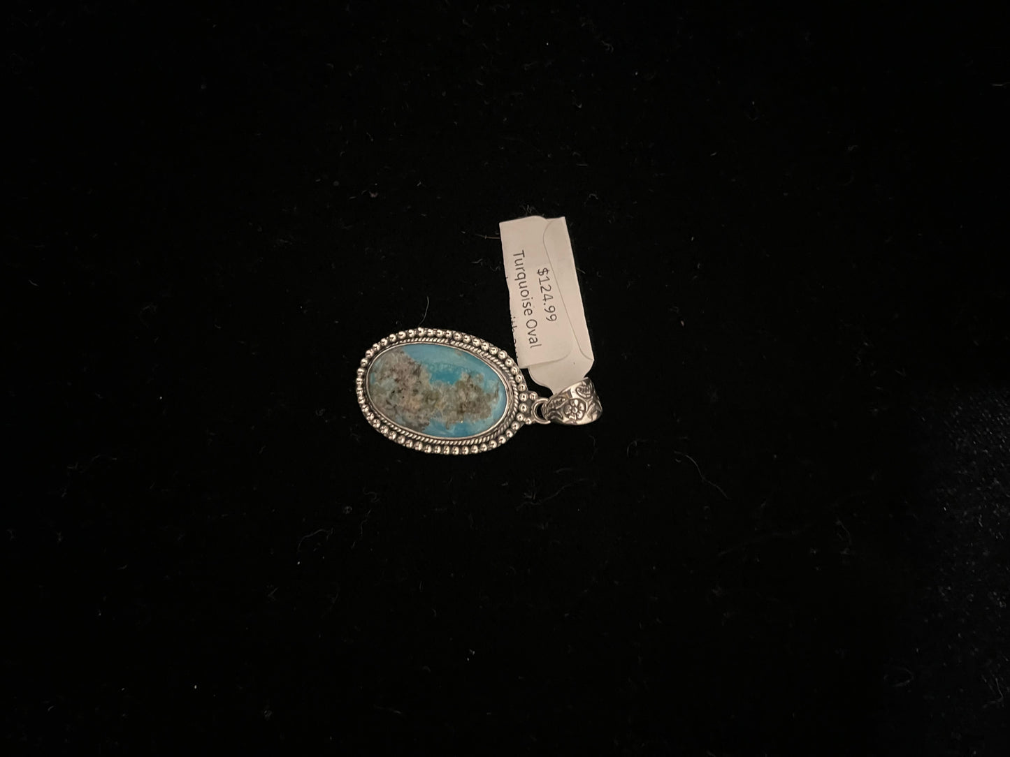 Turquoise Oval Pendant with a 6mm Bale by Zia