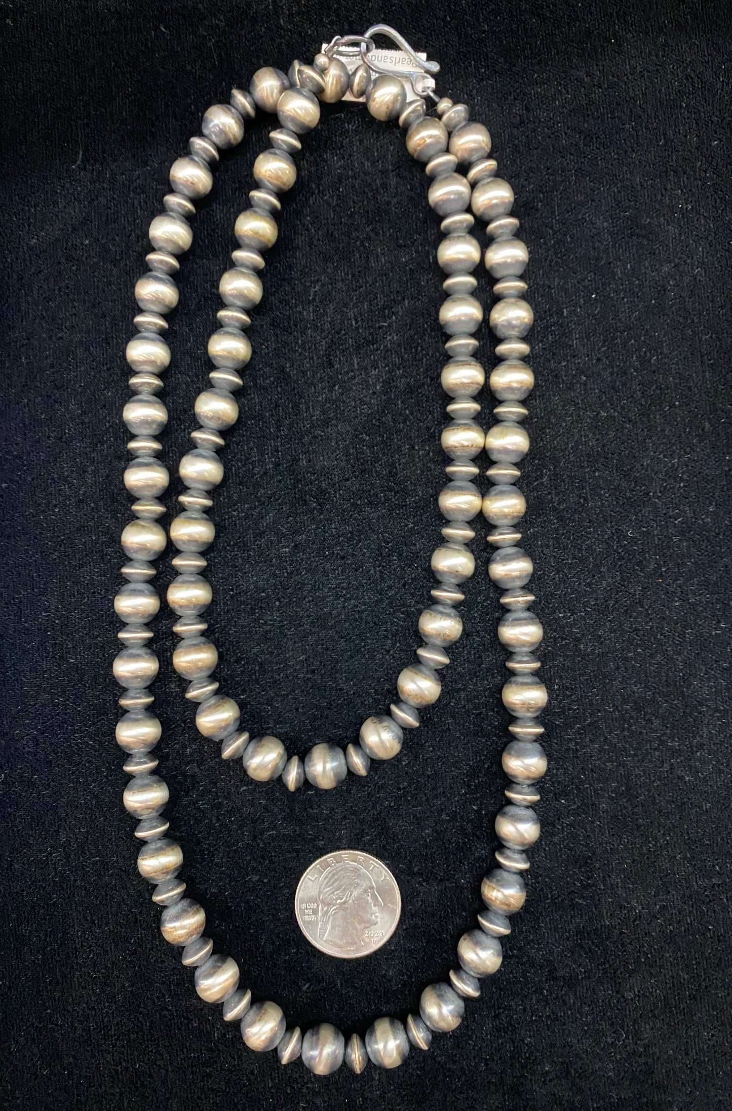 36" 10mm Navajo Pearls and 8mm Navajo Saucers