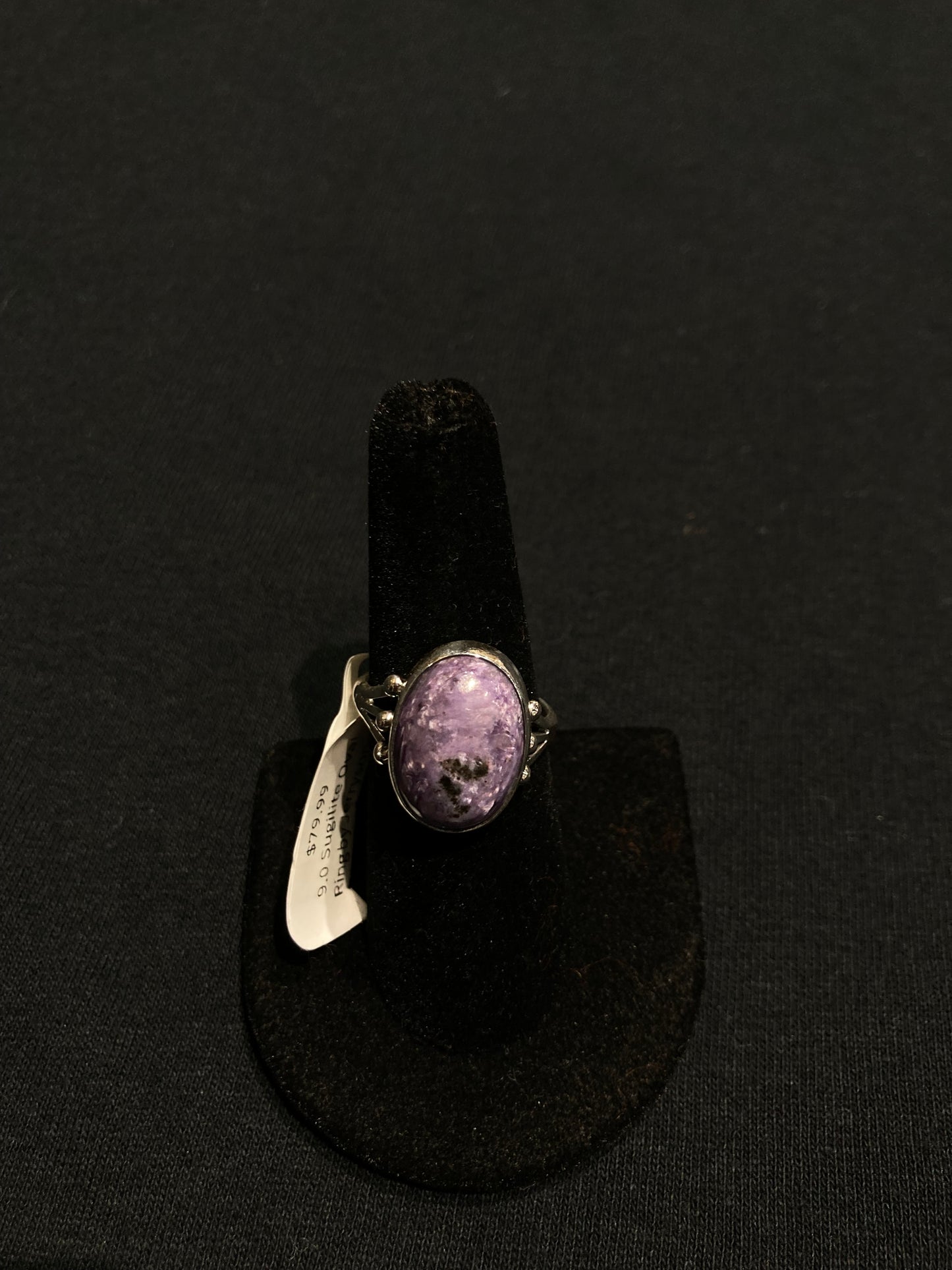 9.0 Sugilite Oval Ring by Jerryson Henio, Navajo