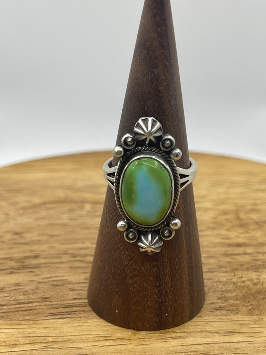 10.0 Sonoran Gold Turquoise Oval Ring by Maritta Benally, Navajo