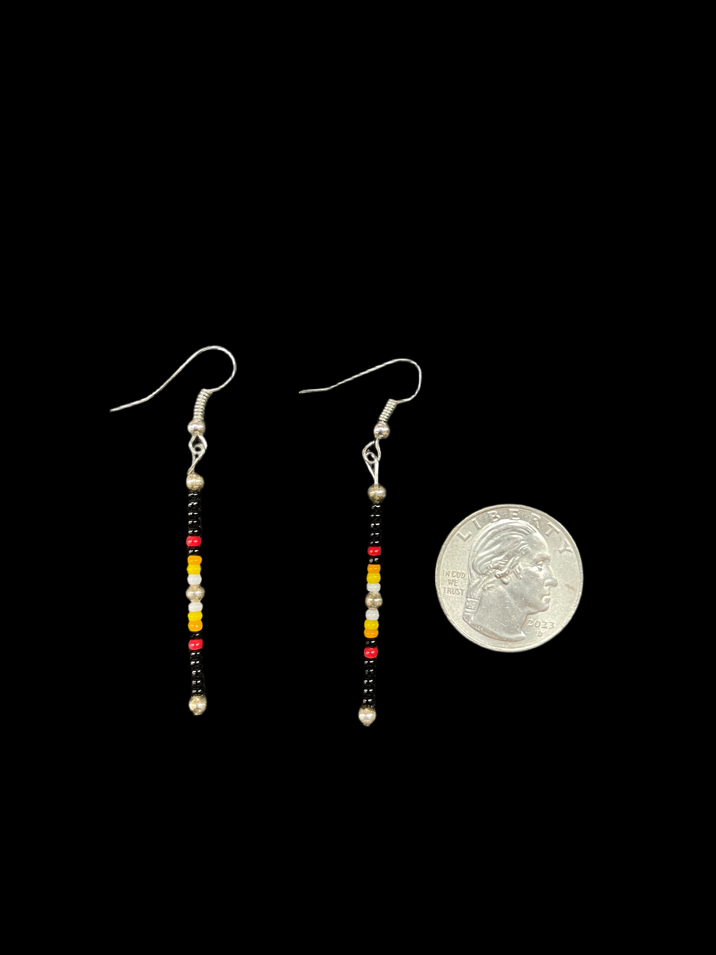 Single Strand Beaded Dangle Earrings