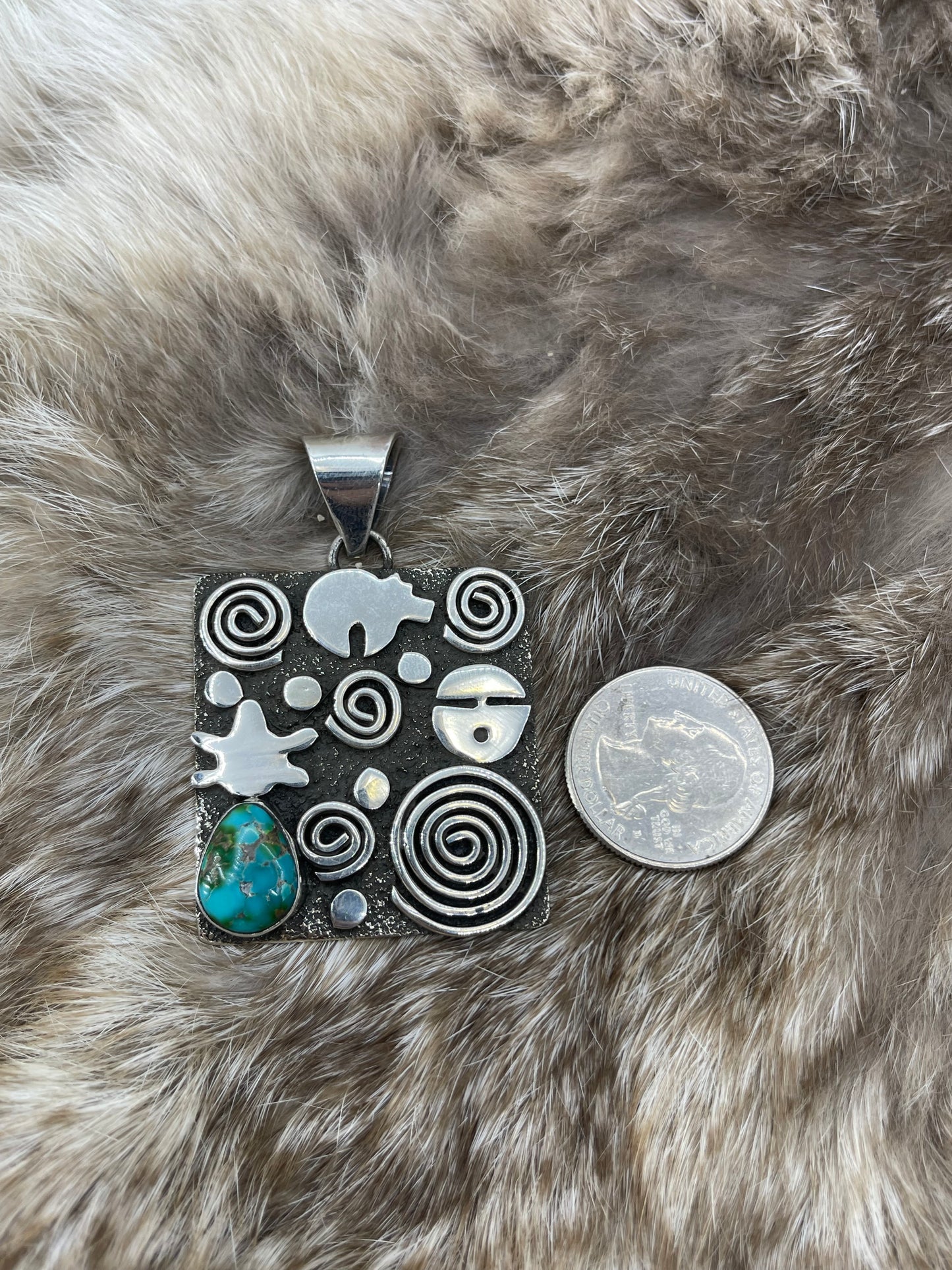 Sonoran Gold Turquoise Pendant by Alex Sanchez, Navajo