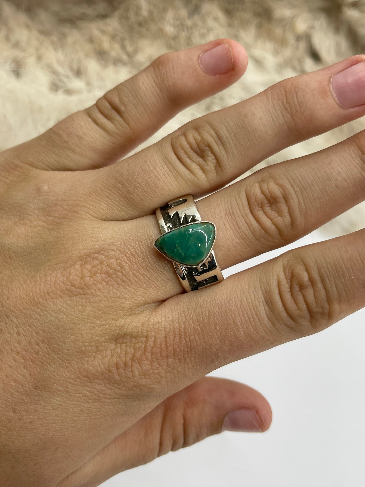 11.0 Royston Turquoise Ring by Marie Jackson, Navajo